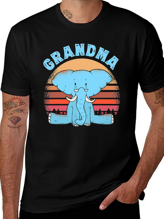 Grandma Elephant Graphic T-Shirt