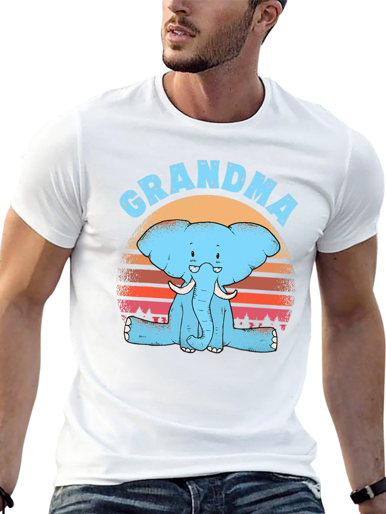 Grandma Elephant Graphic T-Shirt