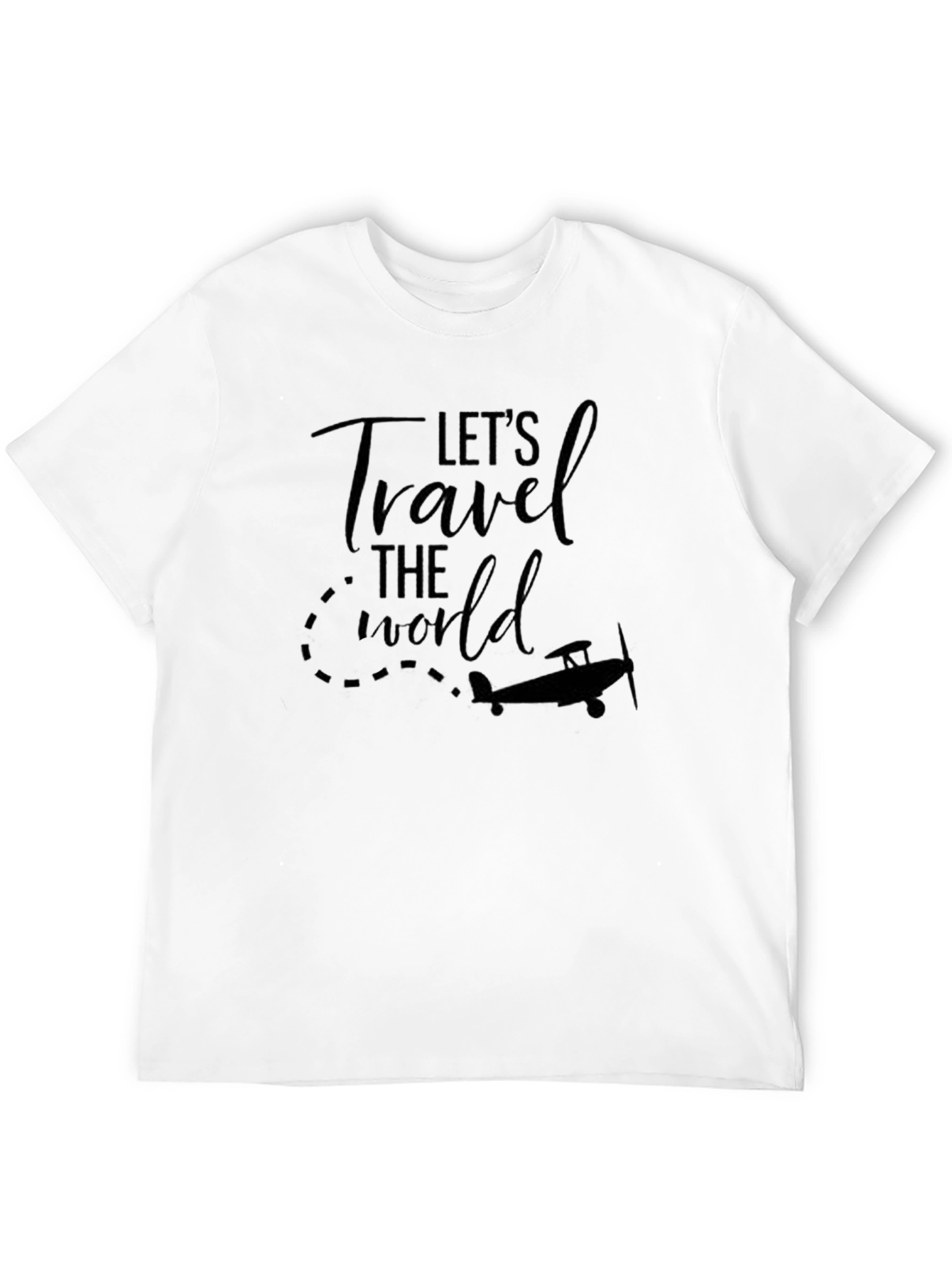 Lets Travel the World Airplane Graphic T-Shirt