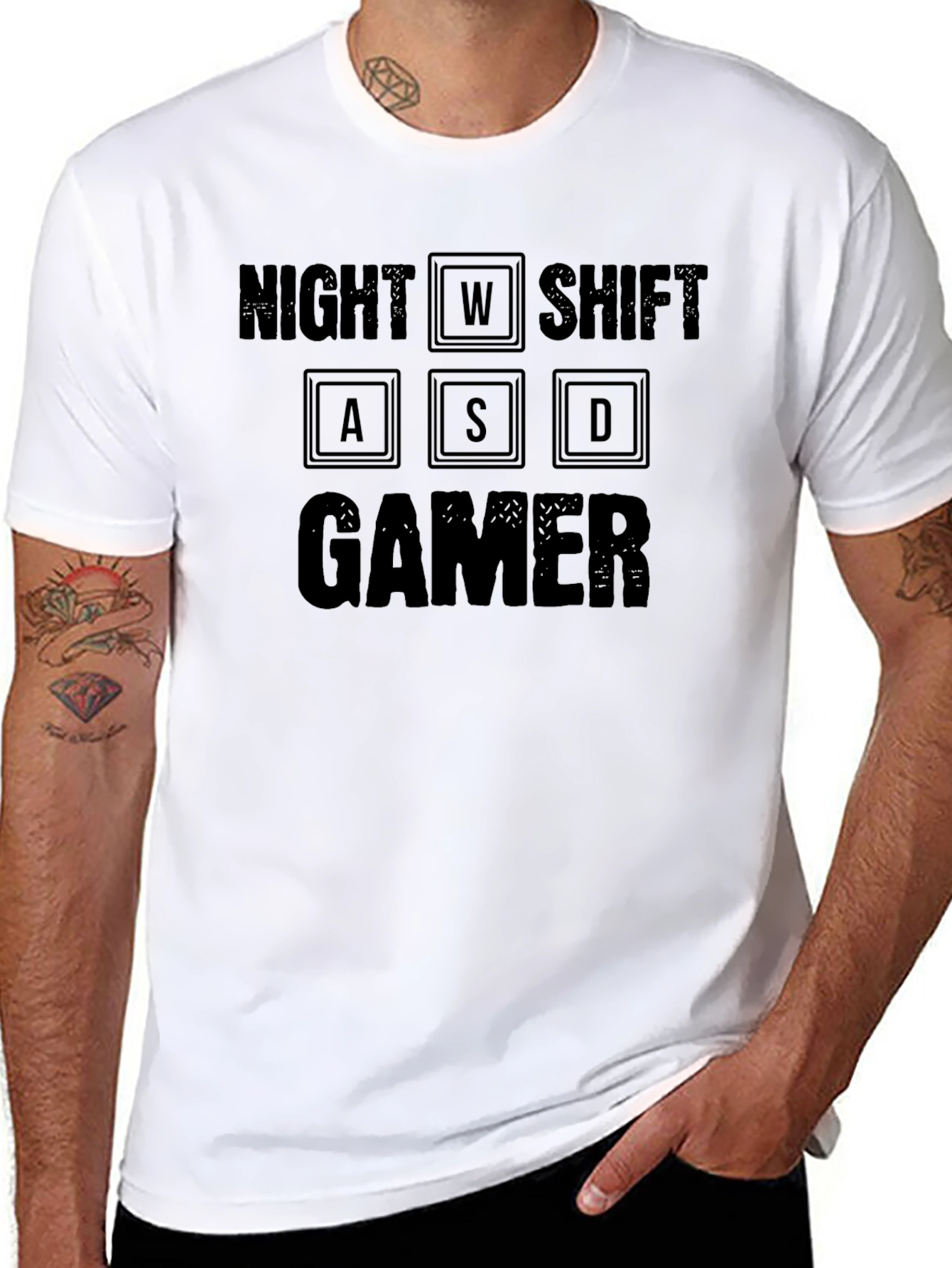 Night Shift Gamer Black T-Shirt