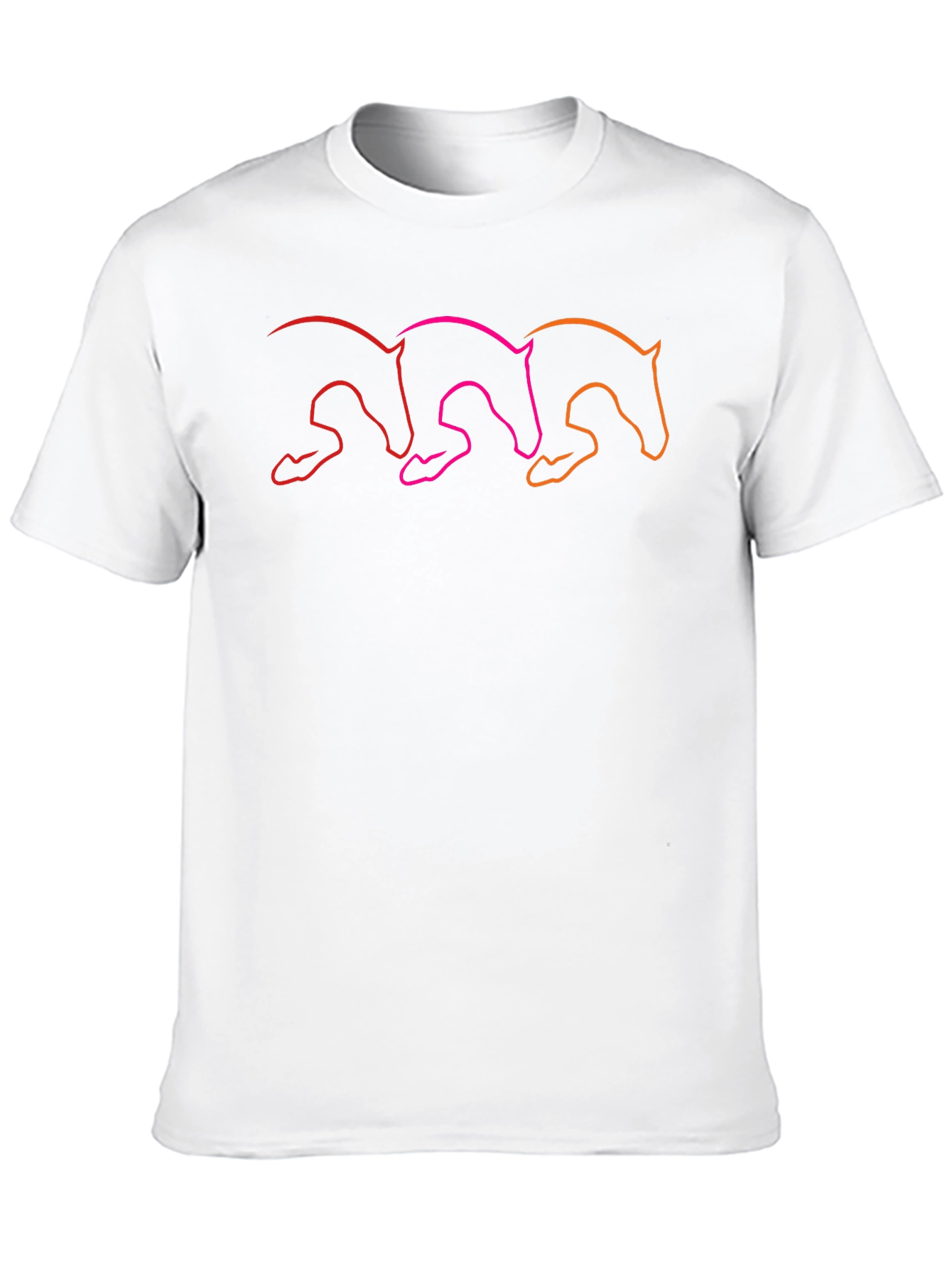 Stylish Black T-Shirt with Gradient Horse Design