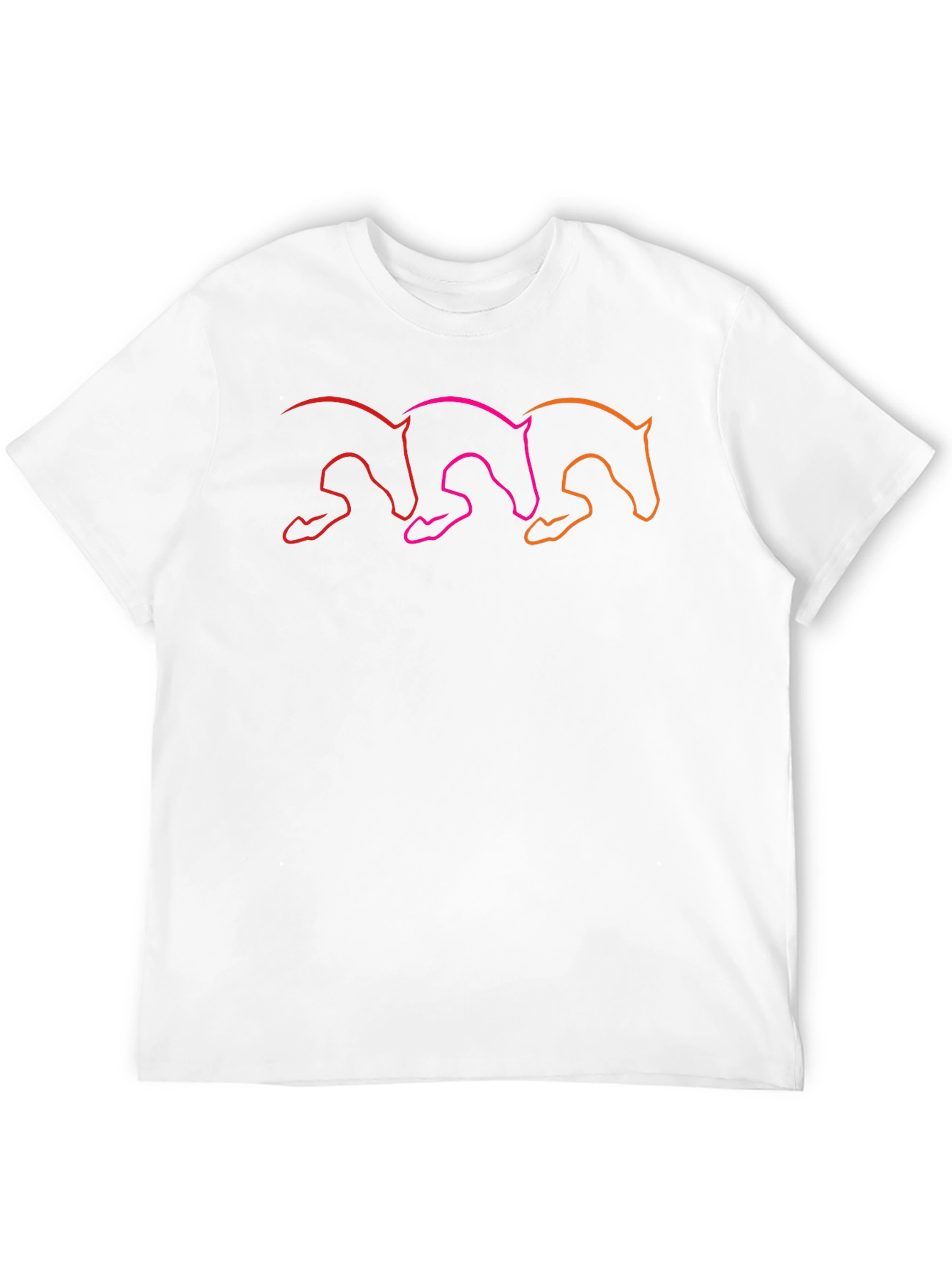 Stylish Black T-Shirt with Gradient Horse Design