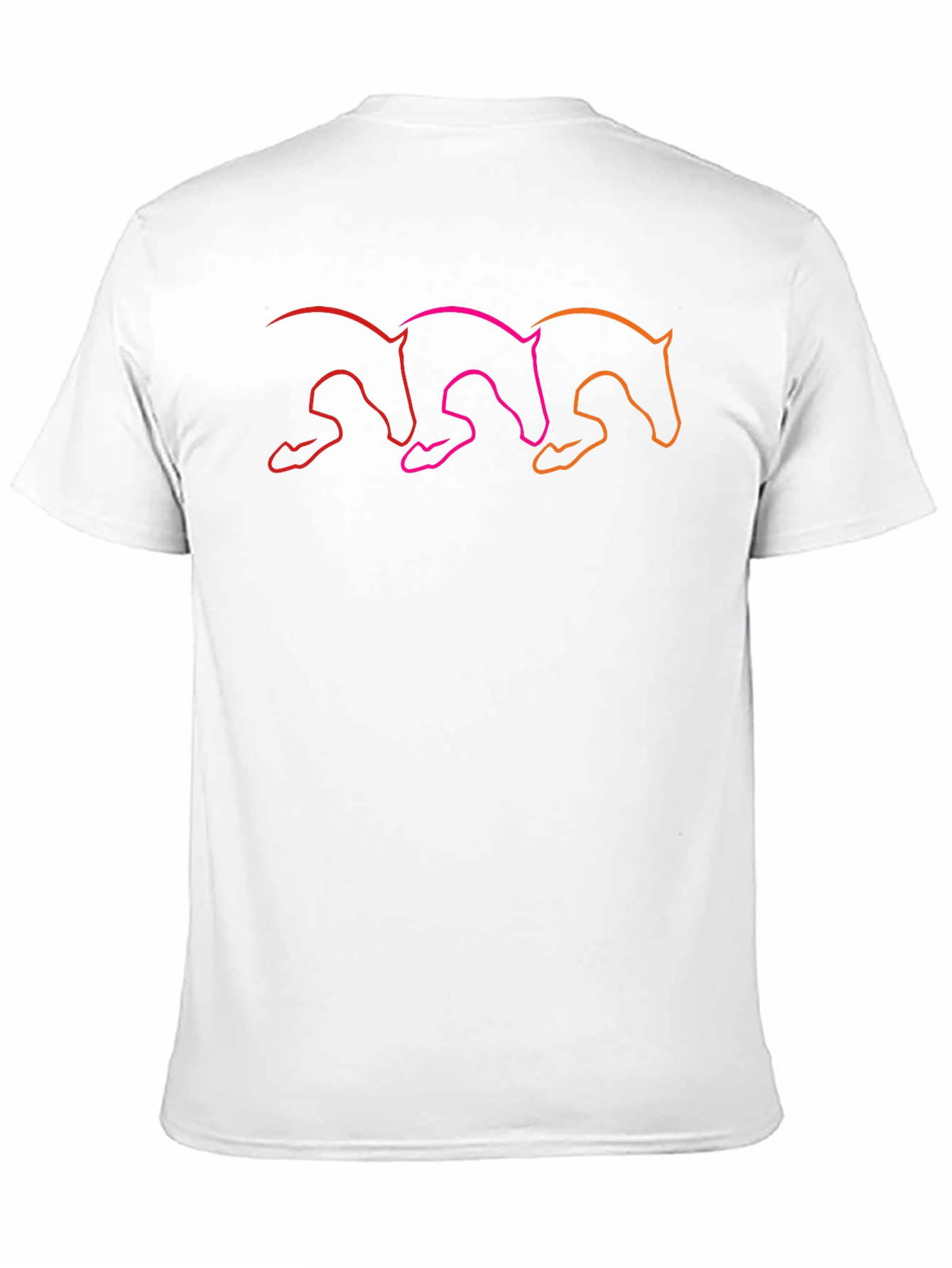 Stylish Black T-Shirt with Gradient Horse Design