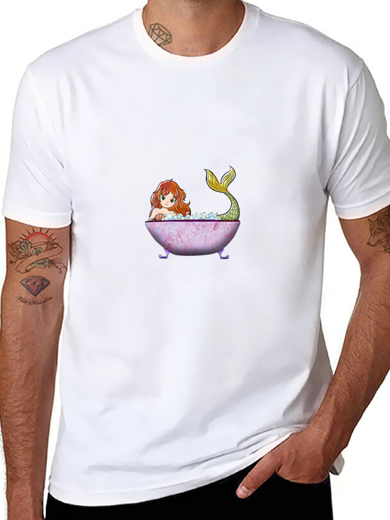 Mermaid Bathtub Graphic T-Shirt
