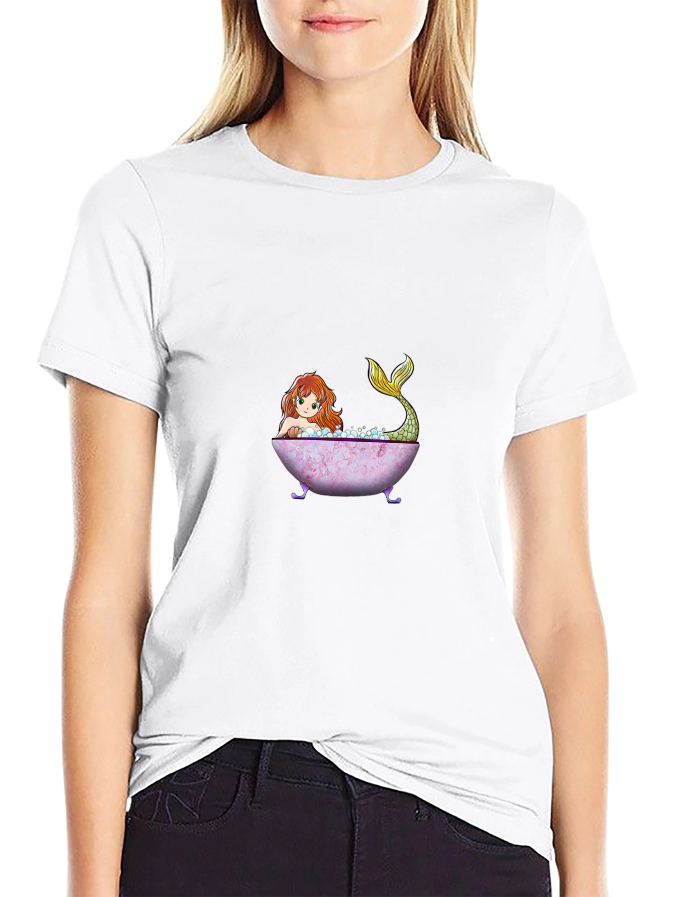 Mermaid Bathtub Graphic T-Shirt