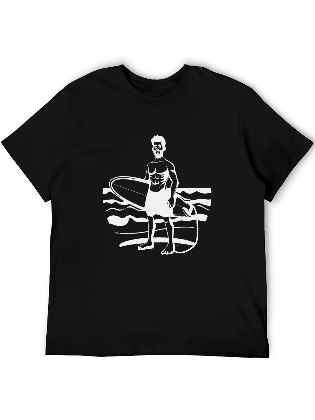 Surfer Graphic T-Shirt - Black Cotton Tee