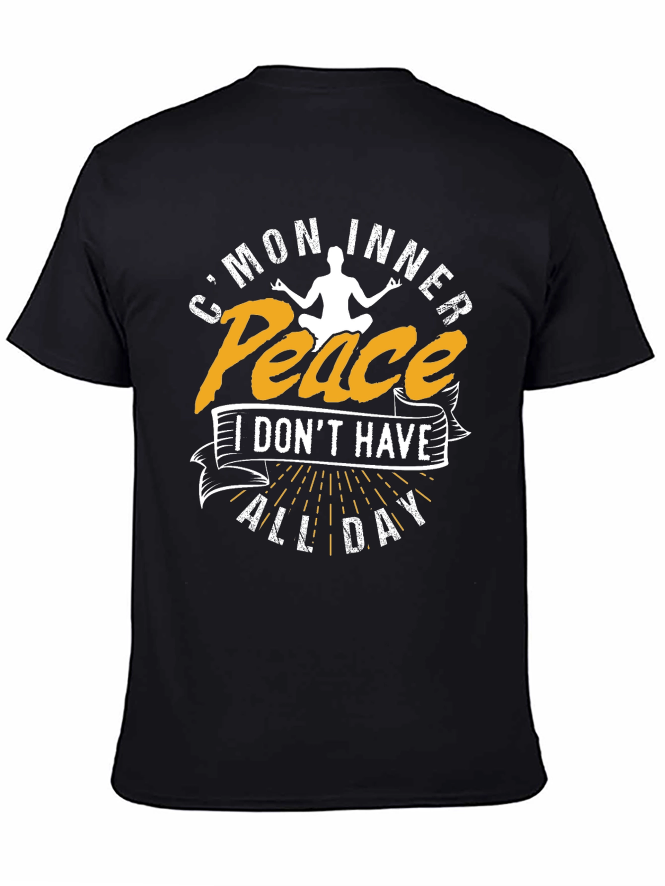 Funny Yoga T-Shirt - Cmon Inner Peace