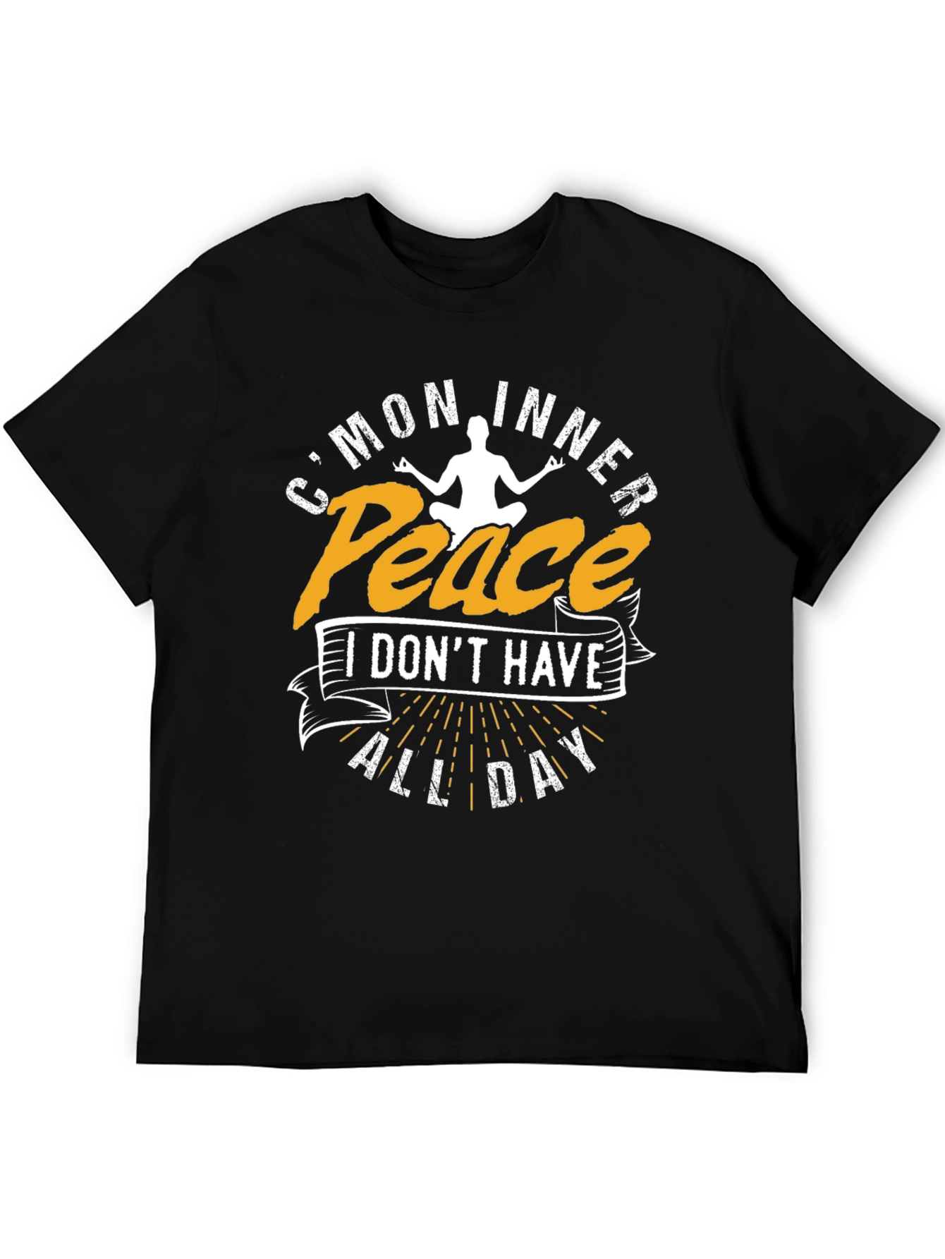 Funny Yoga T-Shirt - Cmon Inner Peace
