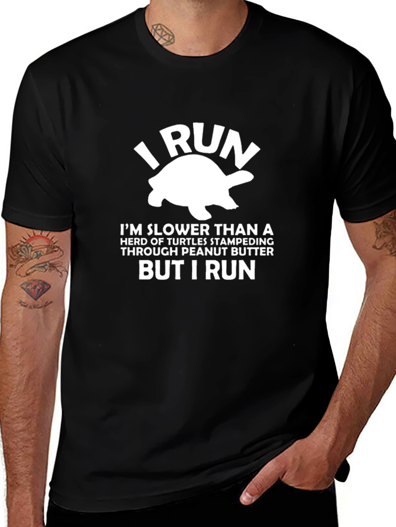 I Run Turtle Graphic Tee