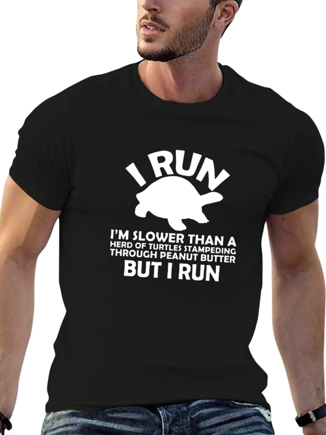 I Run Turtle Graphic Tee