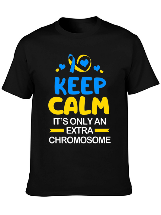 Keep Calm Extra Chromosome T-Shirt Down Syndrome Awareness
