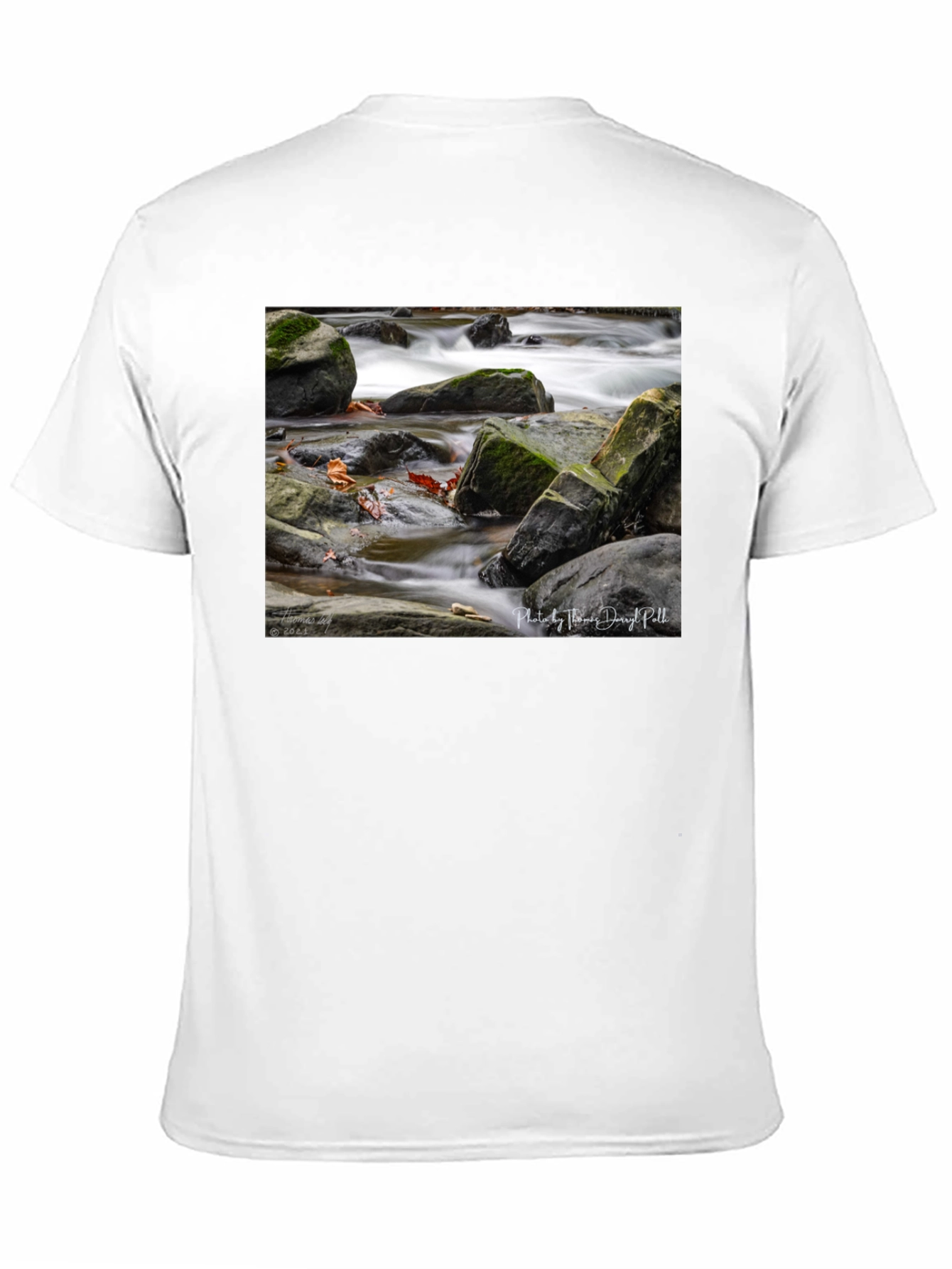 Nature Stream Photo Black T-Shirt