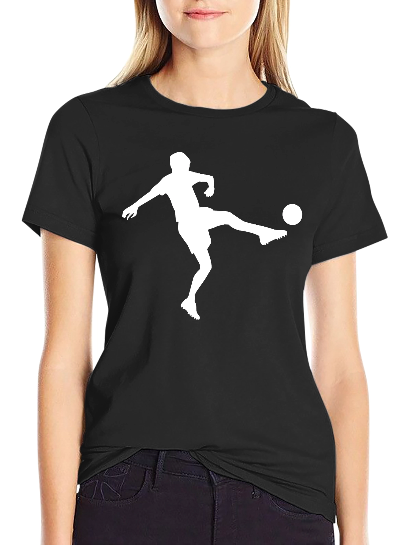 Soccer Player Graphic Tee - Black