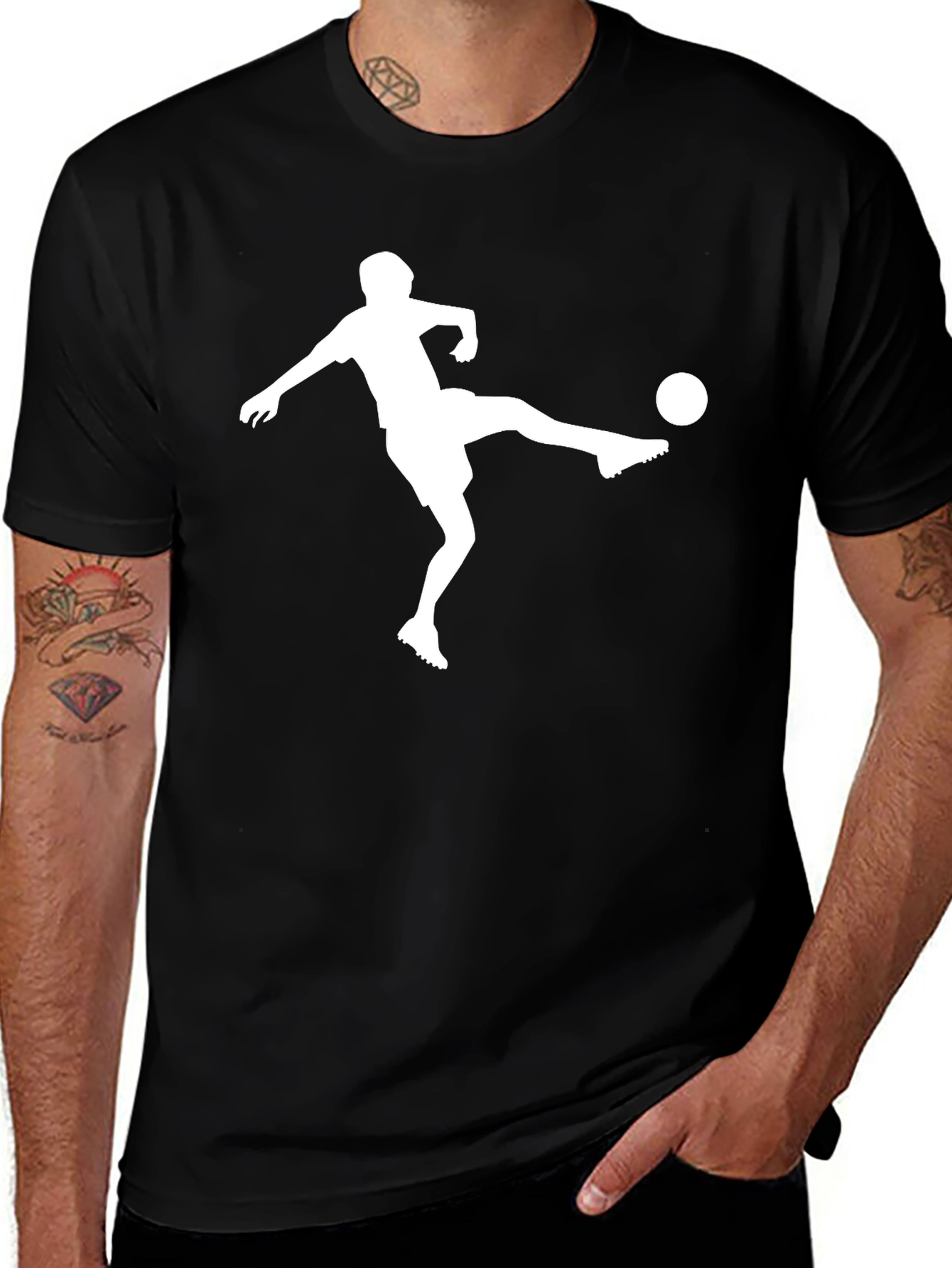 Soccer Player Graphic Tee - Black
