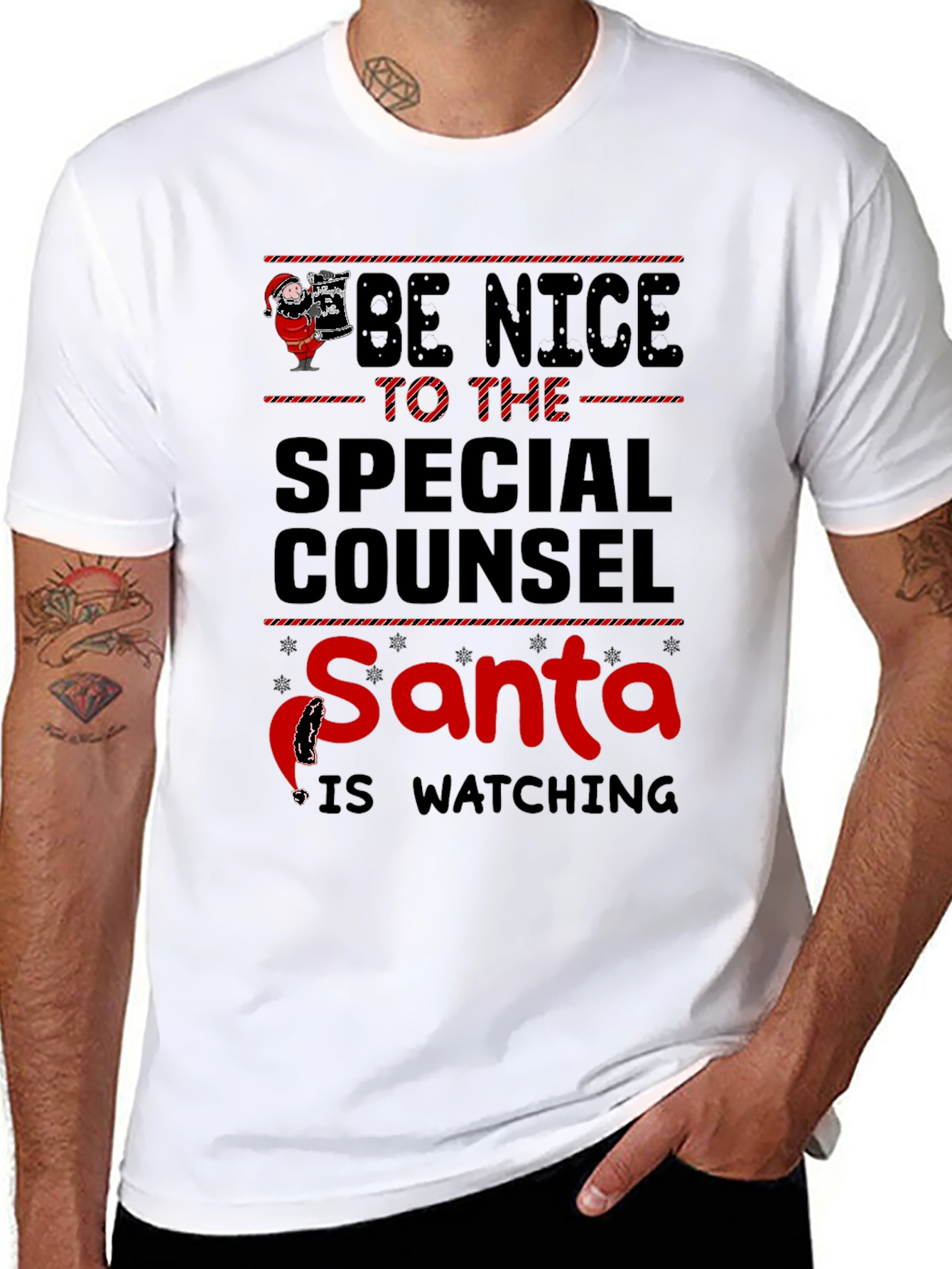 Be Nice to The Special Counsel Santa Watching T-Shirt