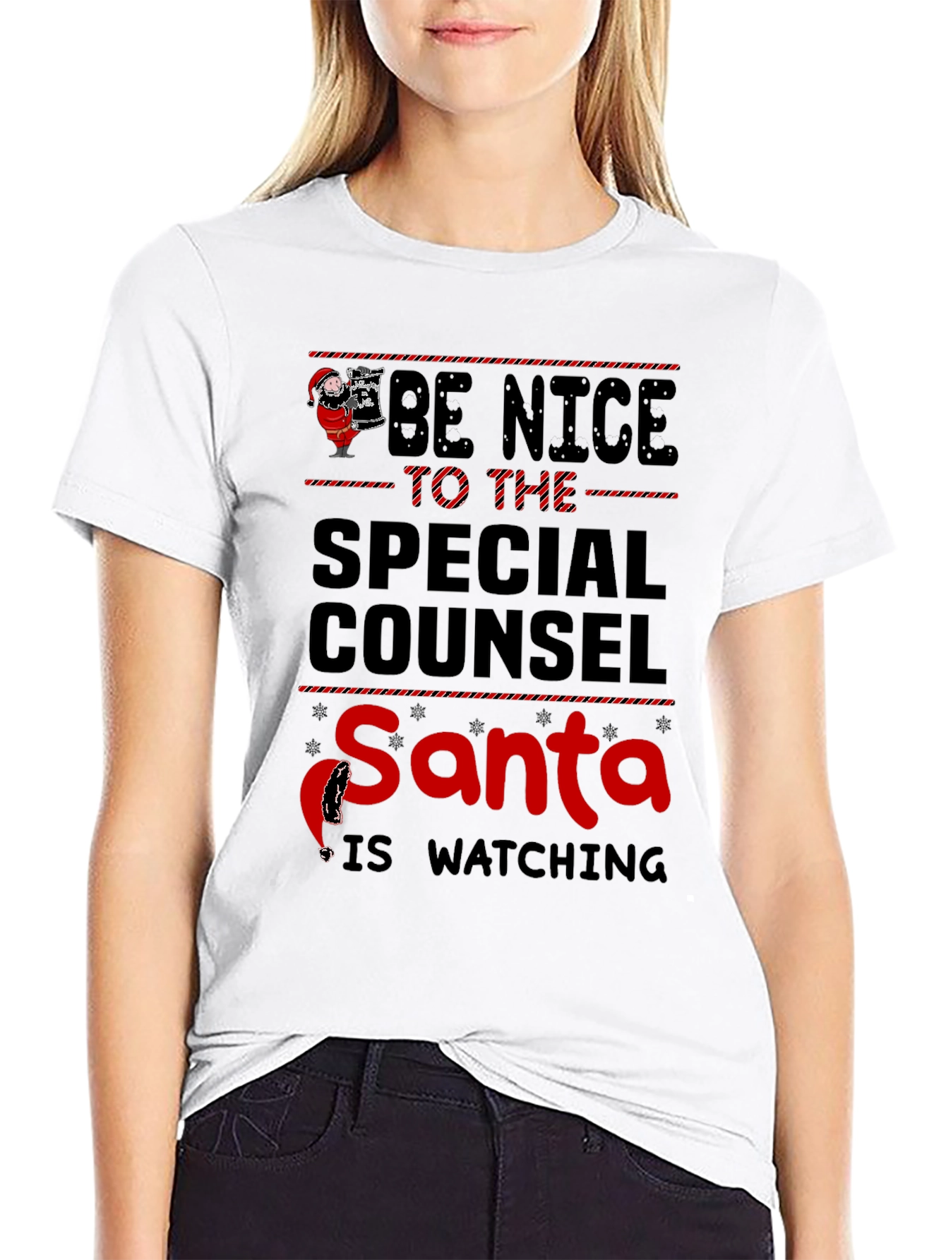 Be Nice to The Special Counsel Santa Watching T-Shirt