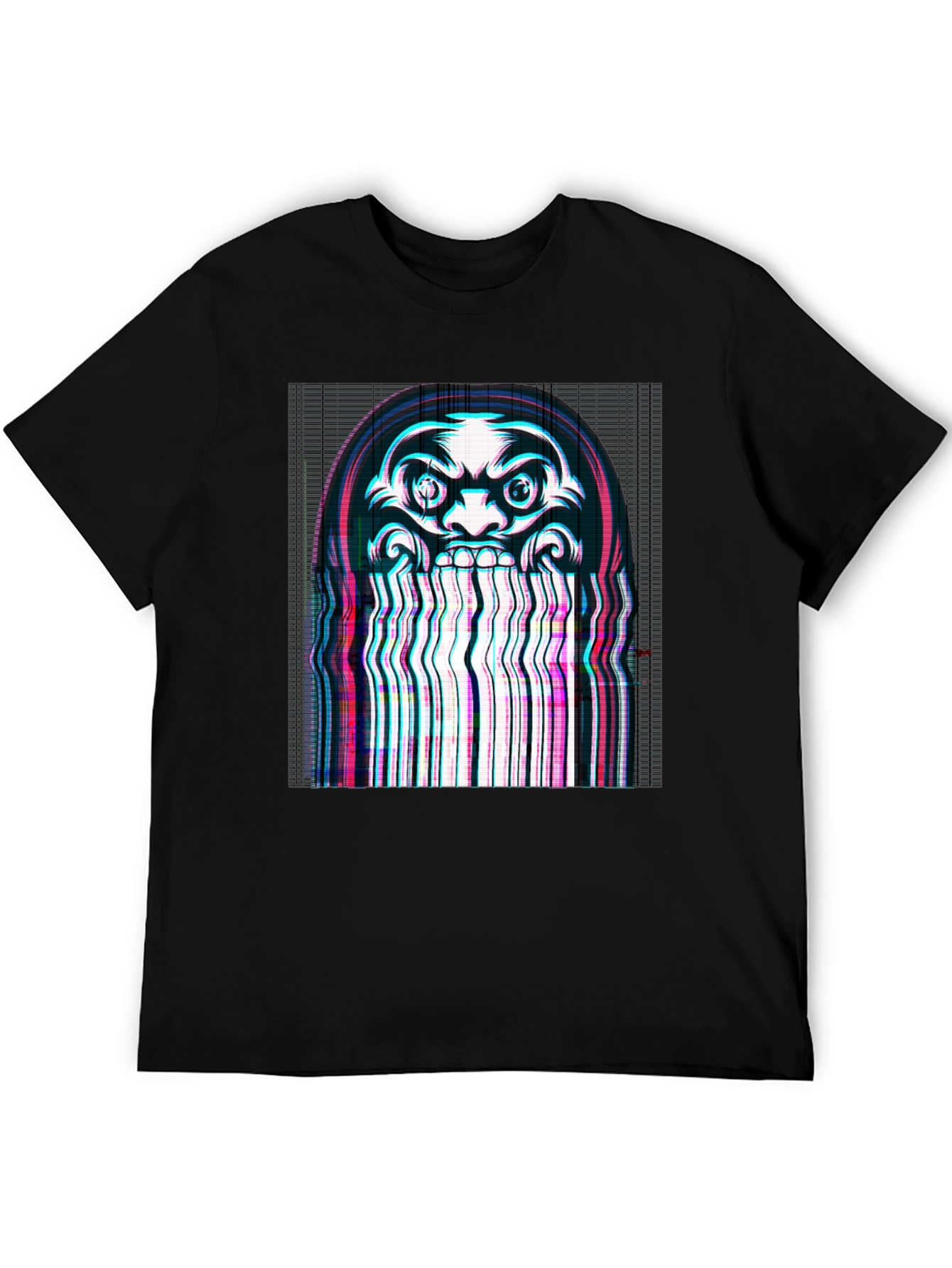 Glitch Art Tee: Dark Graphic Print T-Shirt