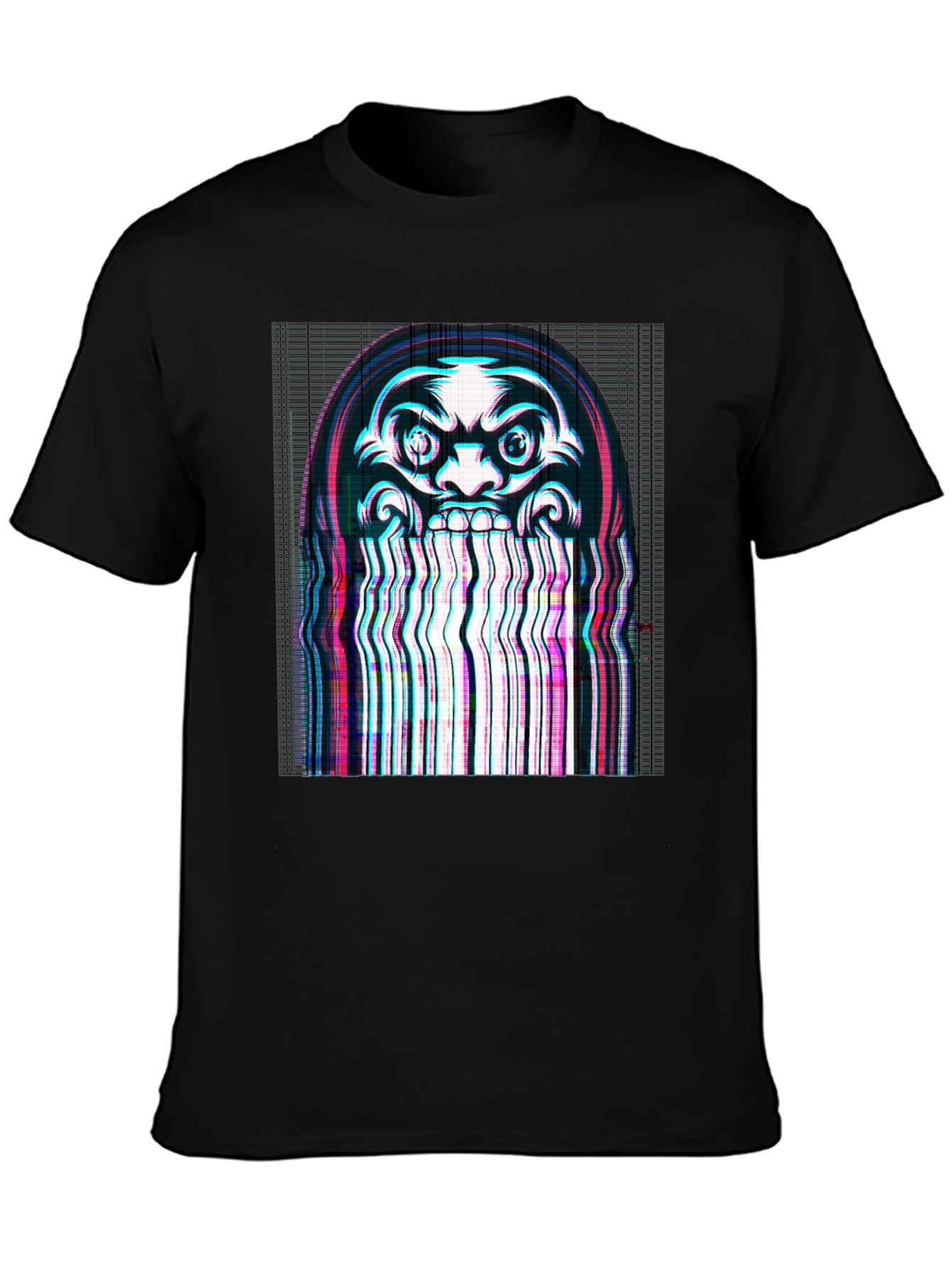 Glitch Art Tee: Dark Graphic Print T-Shirt