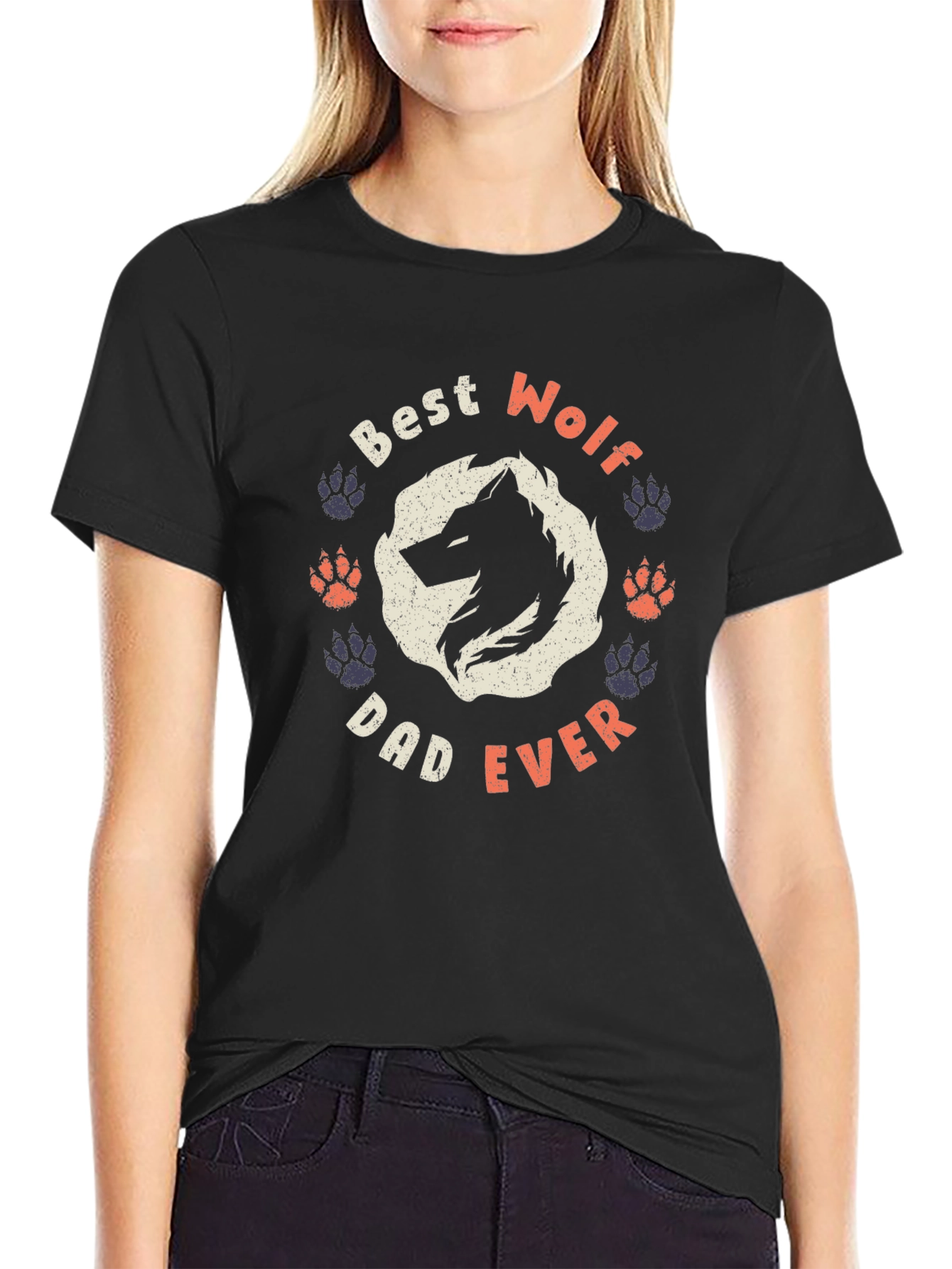 Best Wolf Dad Ever Graphic Tee