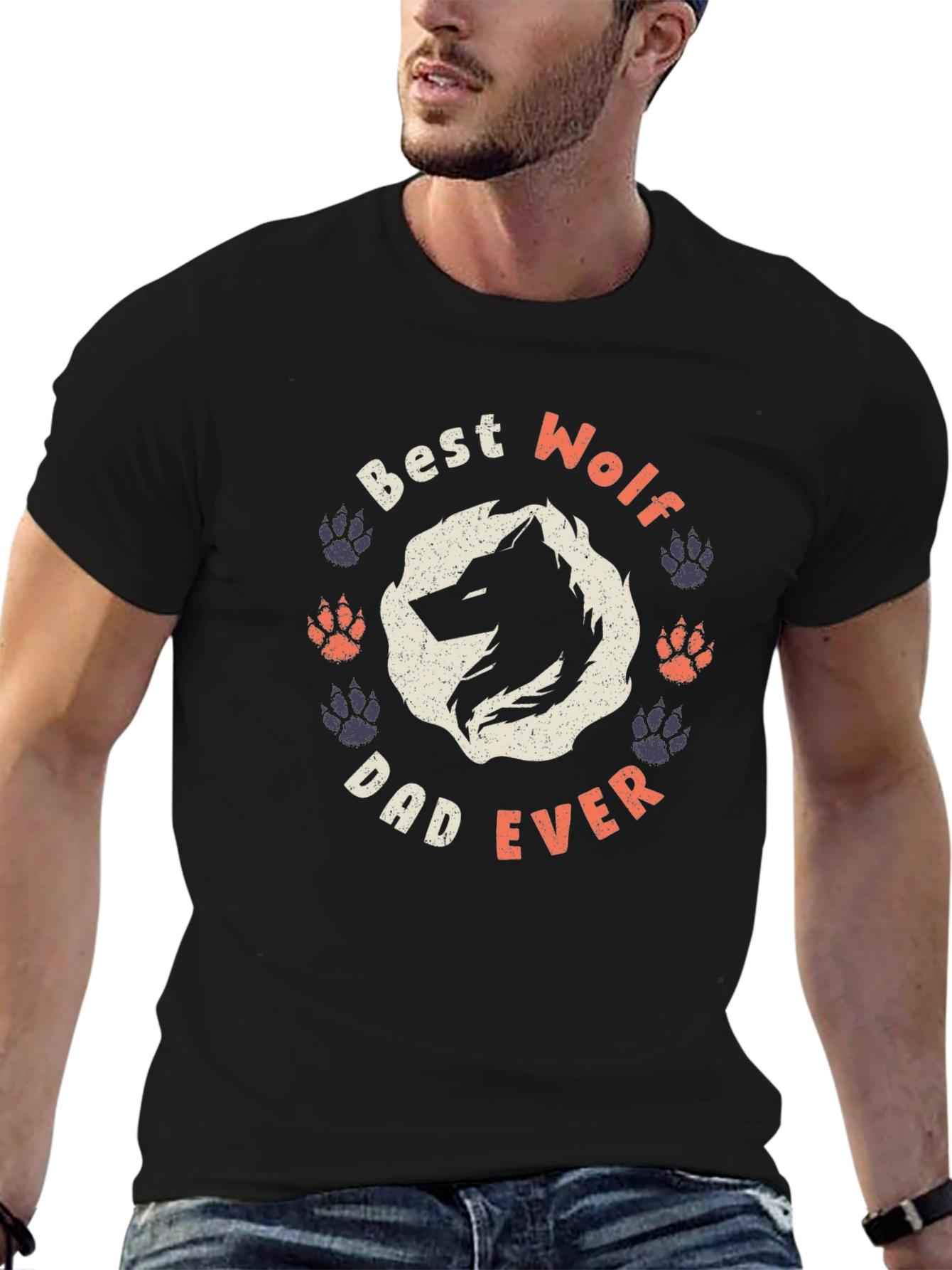 Best Wolf Dad Ever Graphic Tee