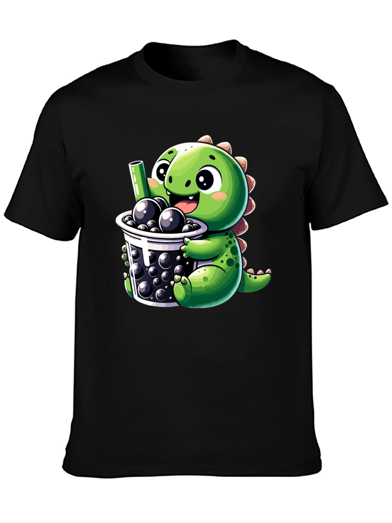 Dino Boba Tea T-Shirt - Cute Cartoon Graphic Tee