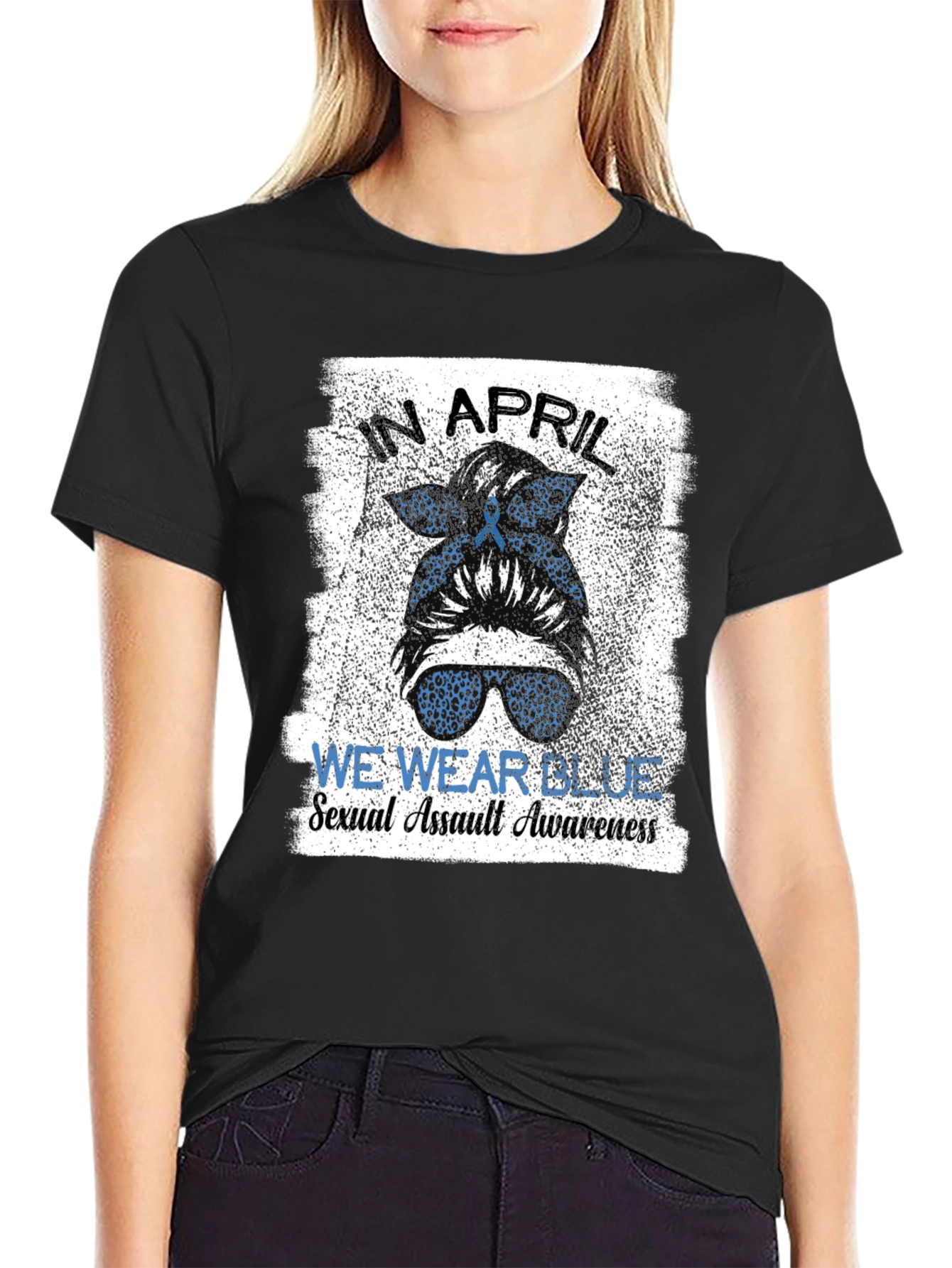 In April We Wear Blue Sexual Assault Awareness T-Shirt