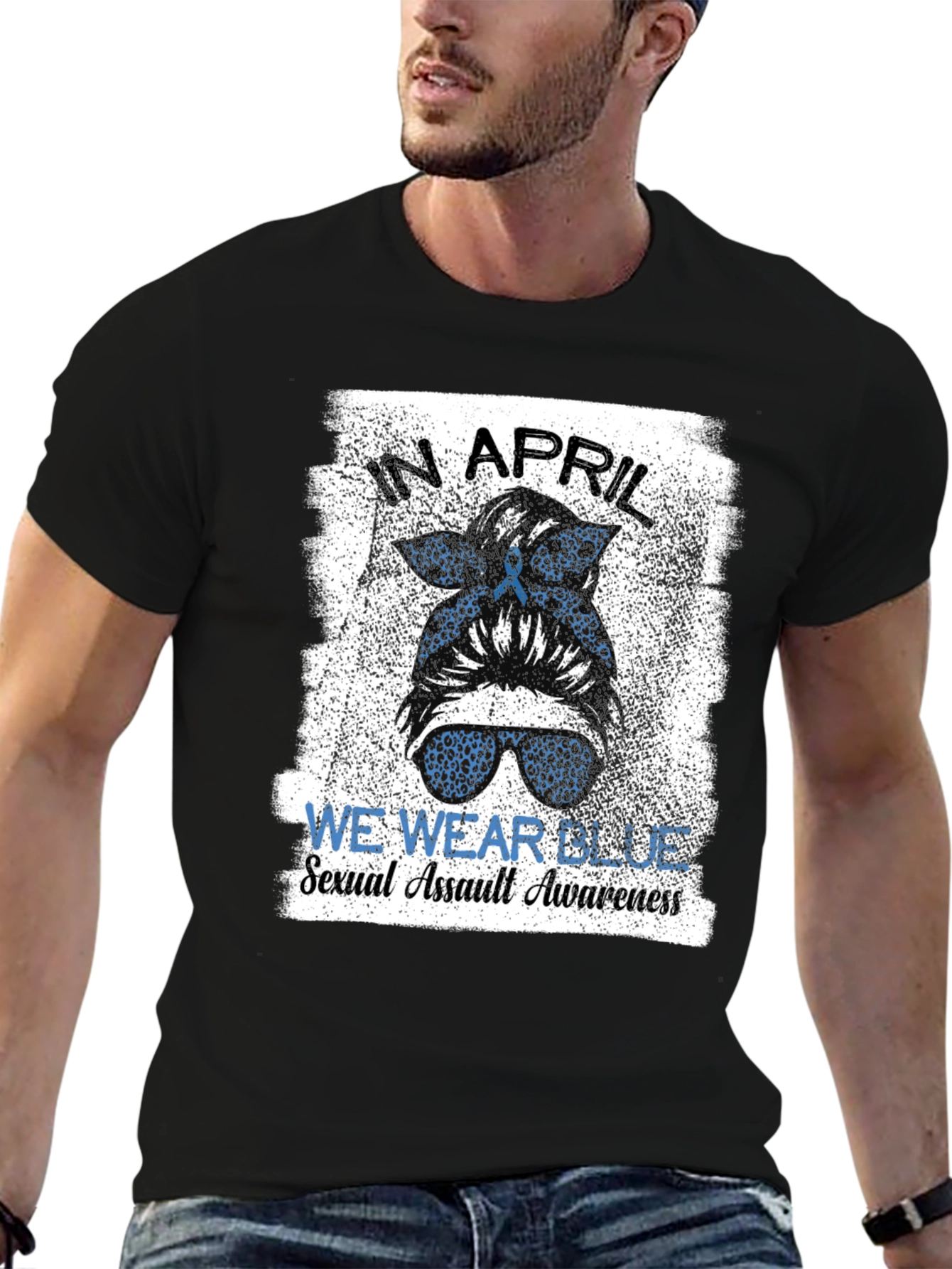 In April We Wear Blue Sexual Assault Awareness T-Shirt