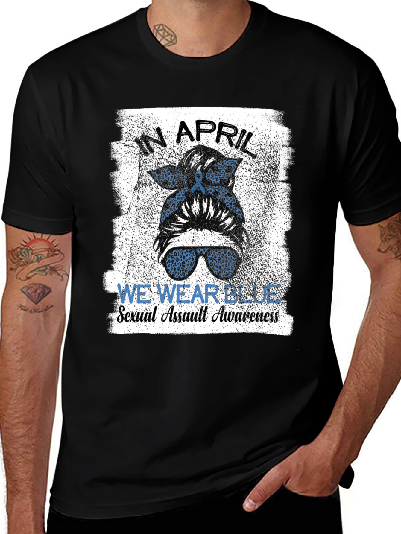 In April We Wear Blue Sexual Assault Awareness T-Shirt