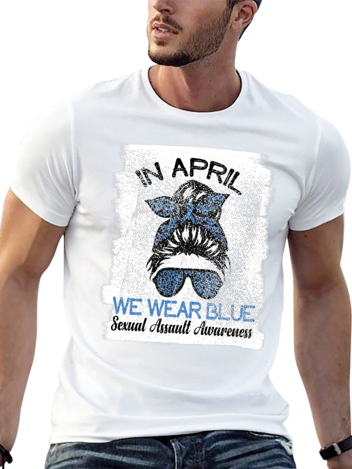 In April We Wear Blue Sexual Assault Awareness T-Shirt