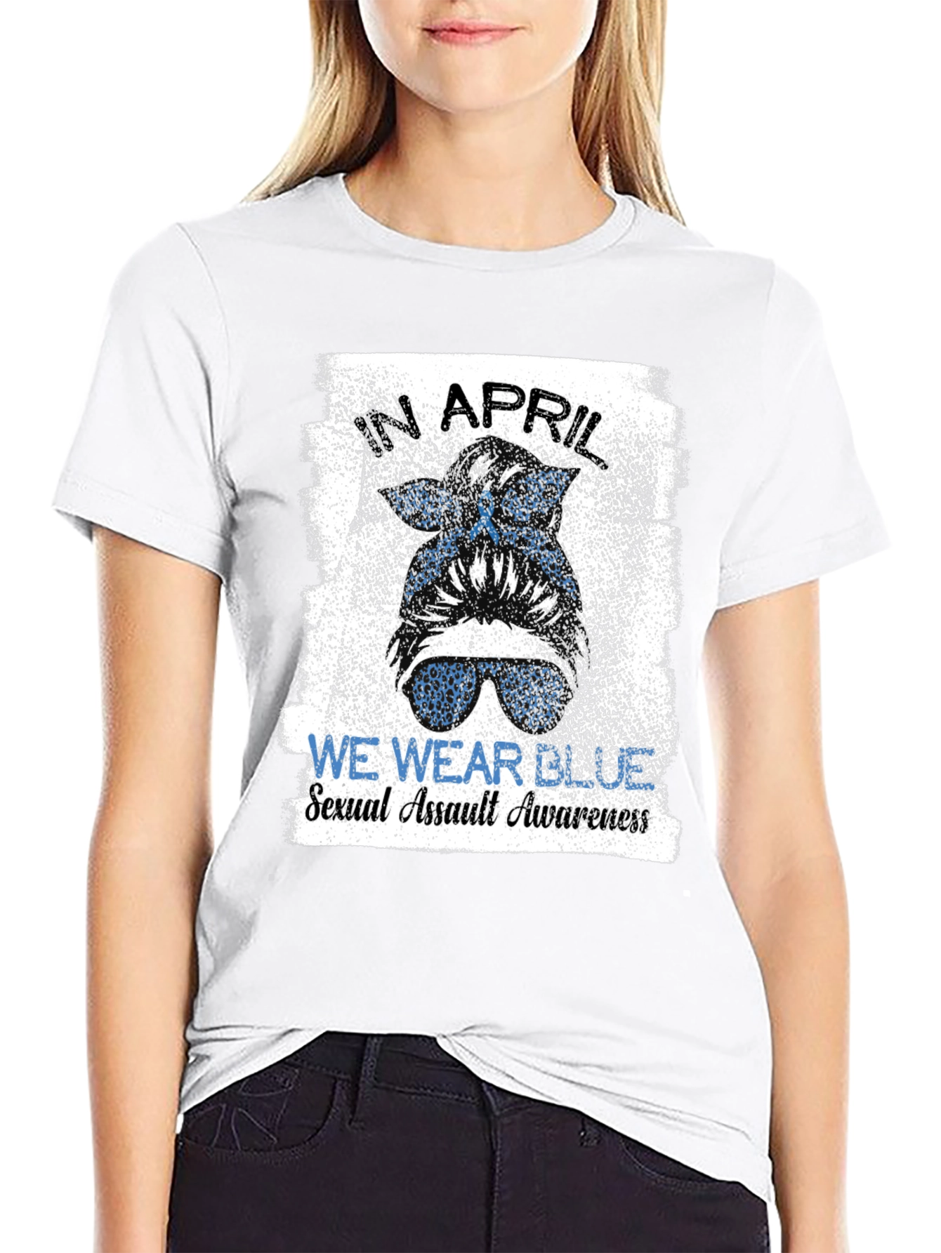 In April We Wear Blue Sexual Assault Awareness T-Shirt