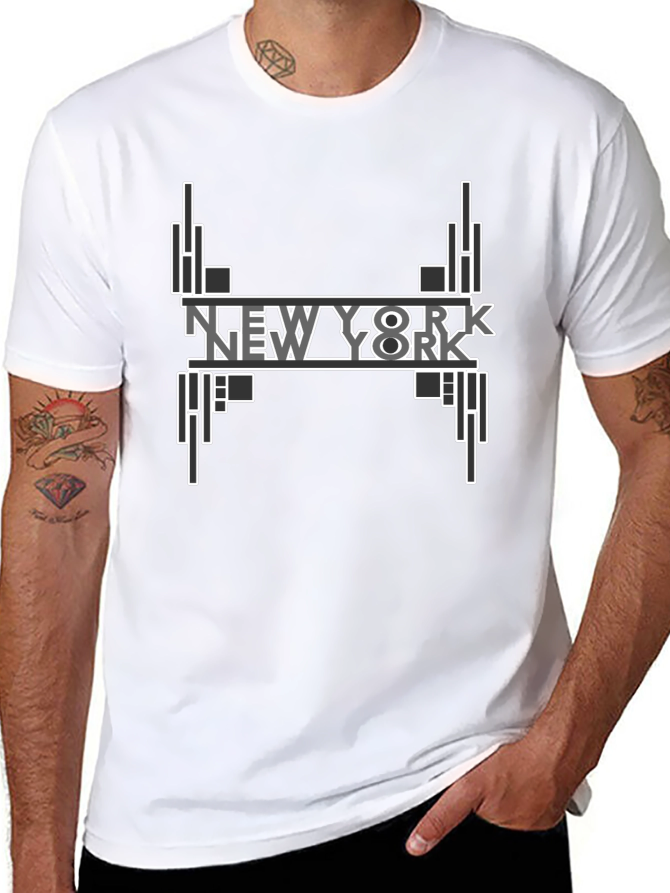 New York Graphic Print Black T-Shirt