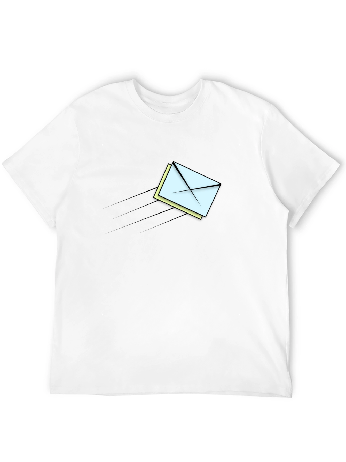 Mens Black T-Shirt - Flying Mail Graphic Tee
