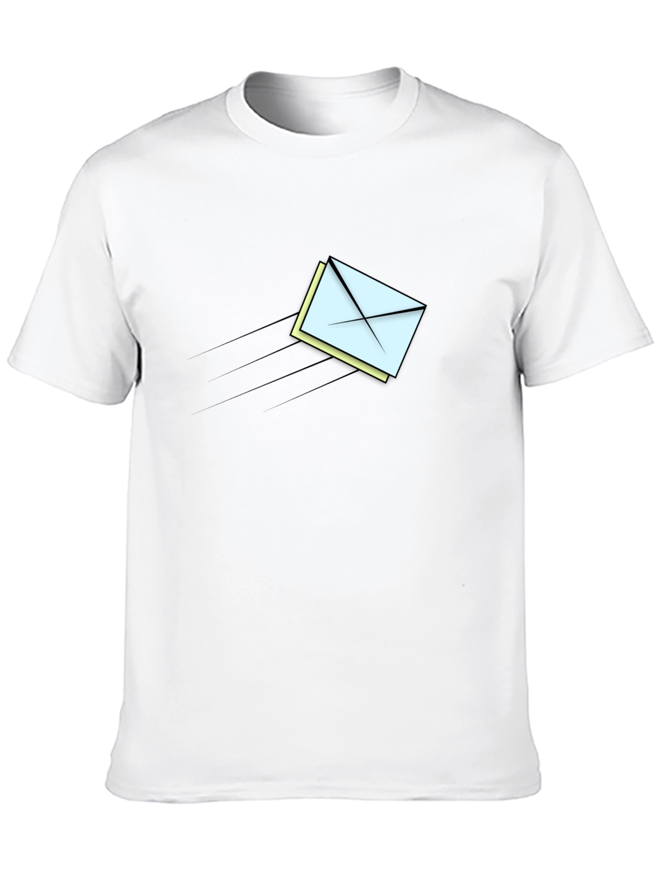 Mens Black T-Shirt - Flying Mail Graphic Tee