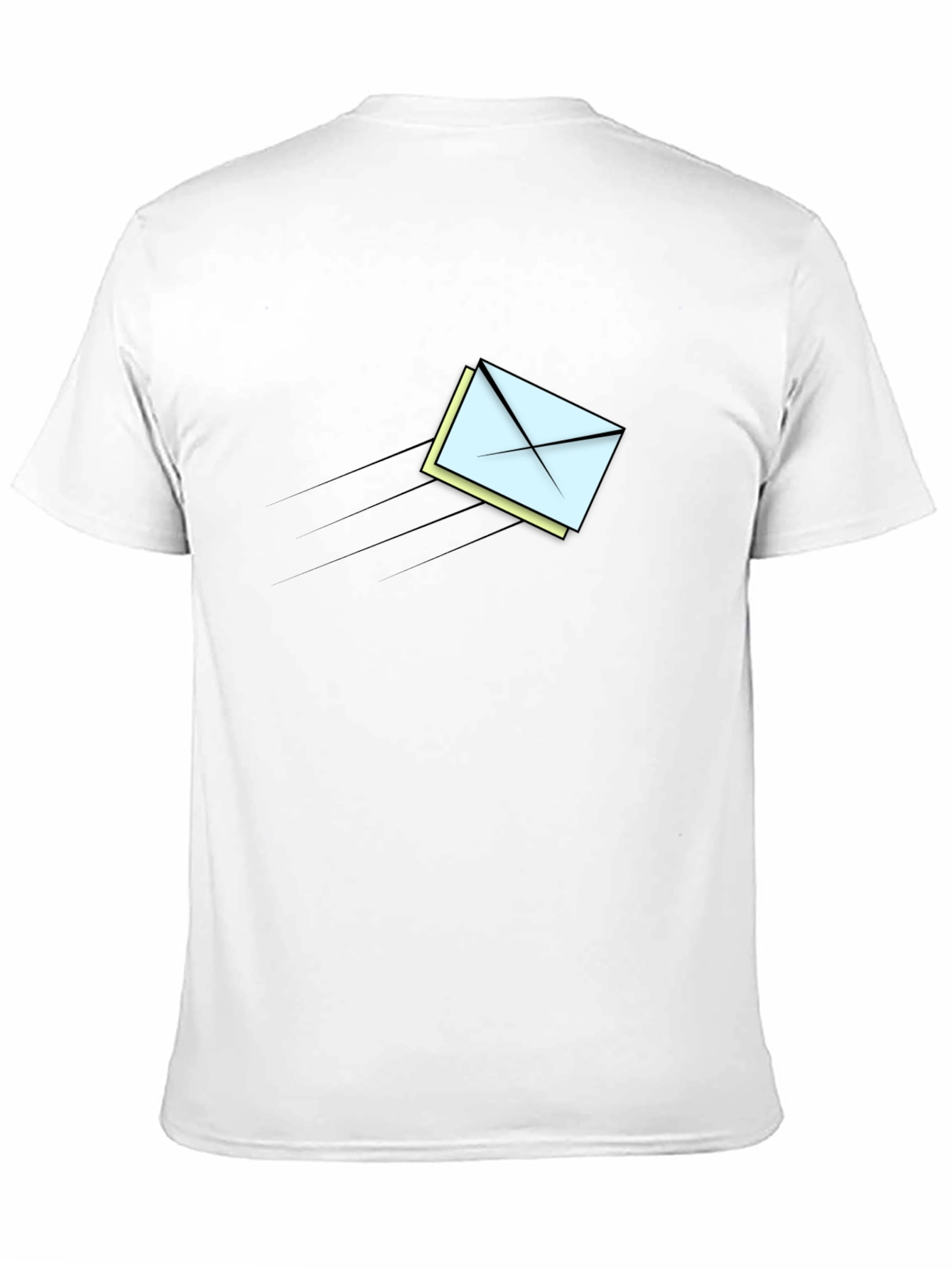 Mens Black T-Shirt - Flying Mail Graphic Tee