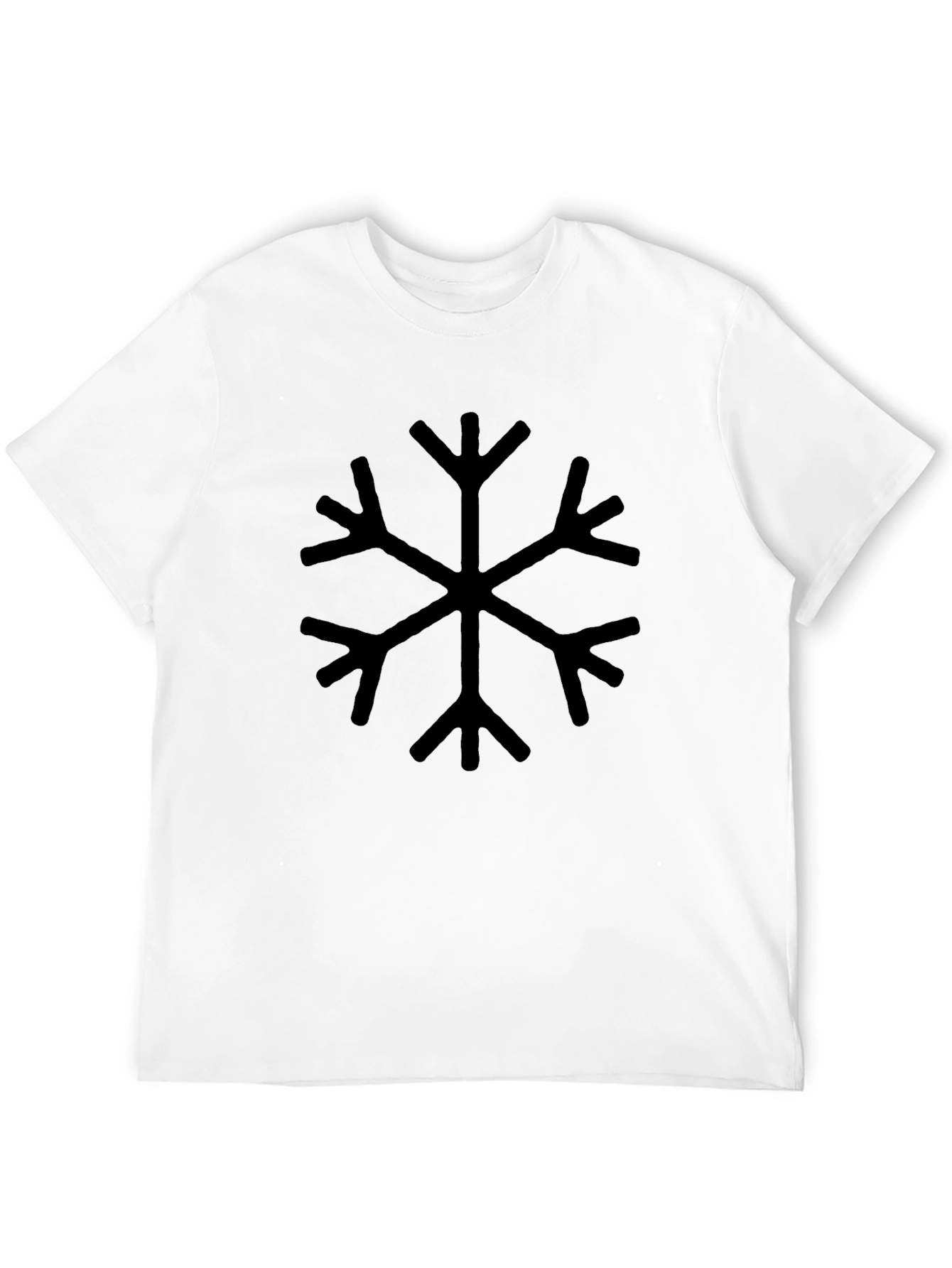 Black Snowflake Graphic Tee - Winter Style