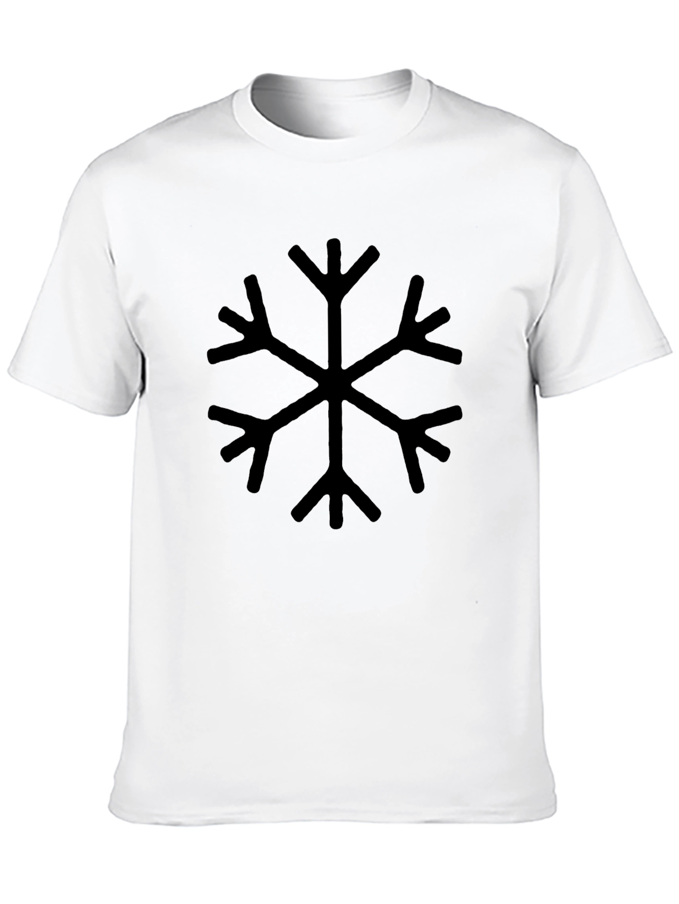 Black Snowflake Graphic Tee - Winter Style