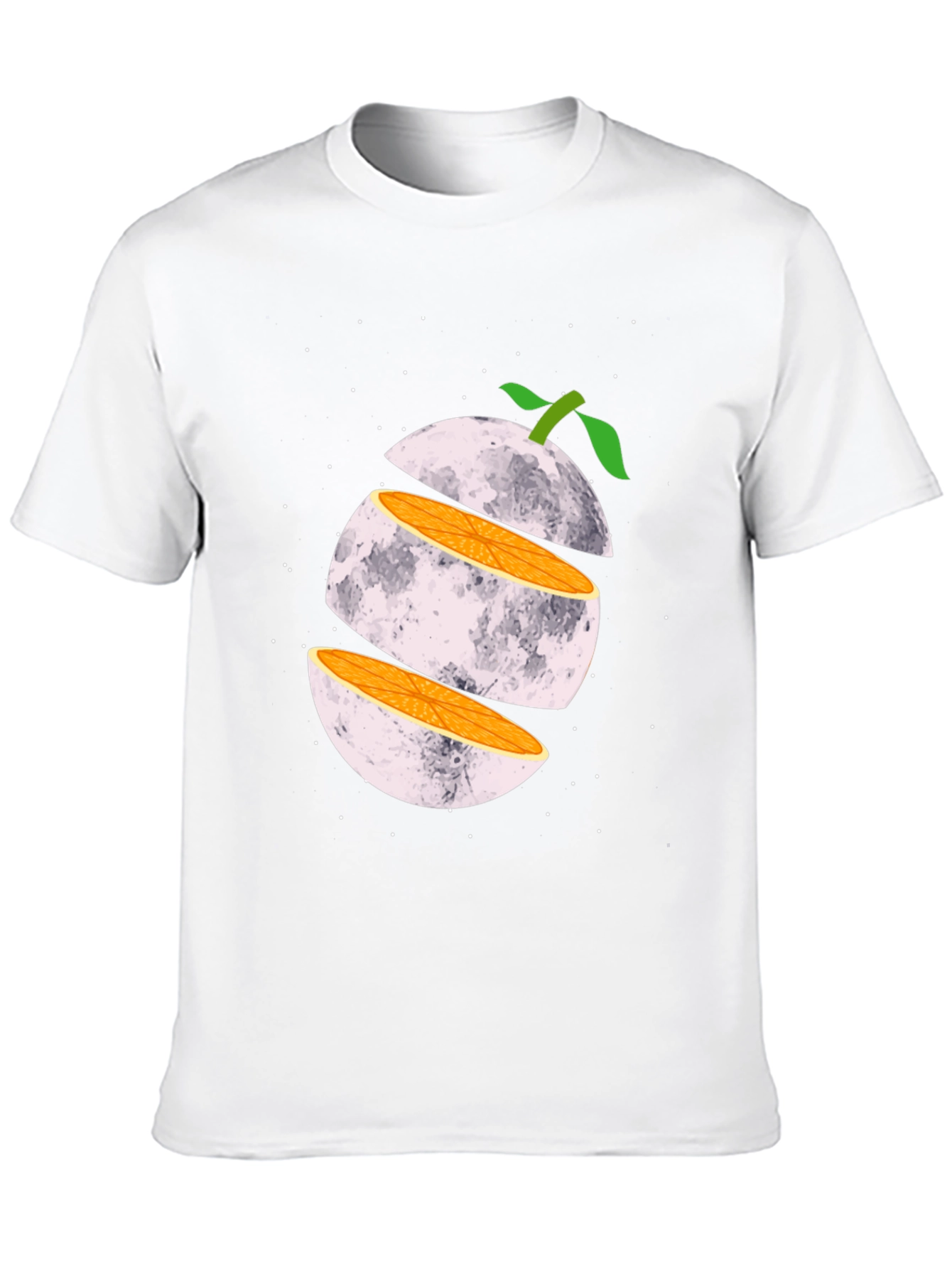 Sliced Moon Graphic Tee - Unique Space Design