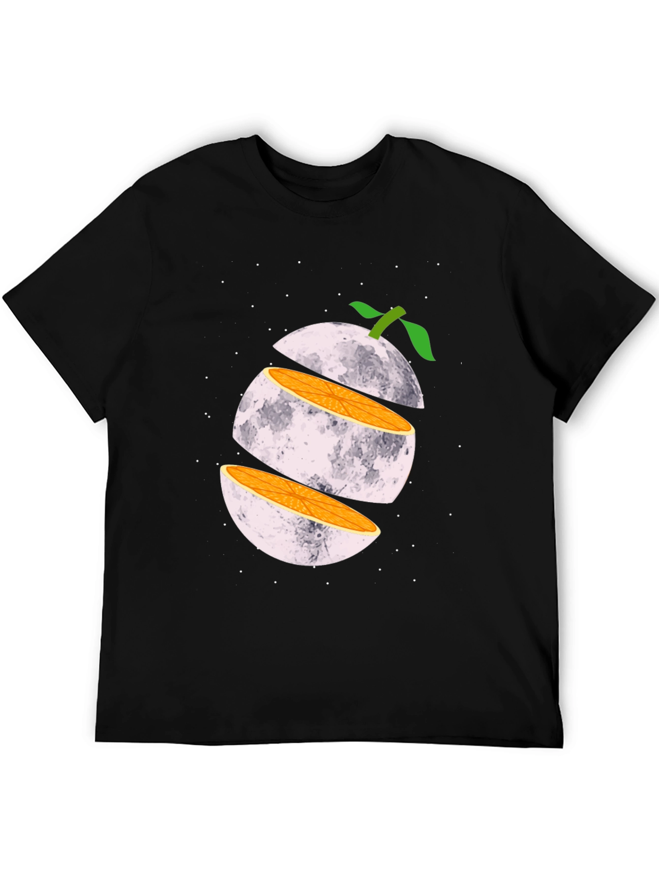 Sliced Moon Graphic Tee - Unique Space Design