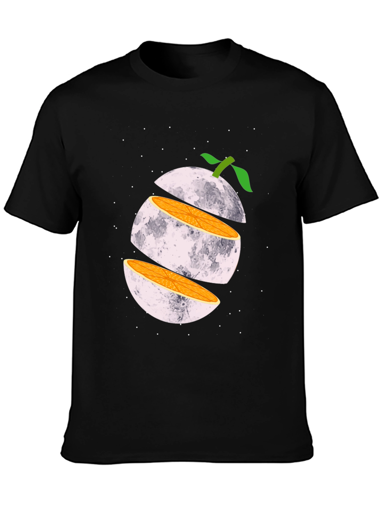 Sliced Moon Graphic Tee - Unique Space Design