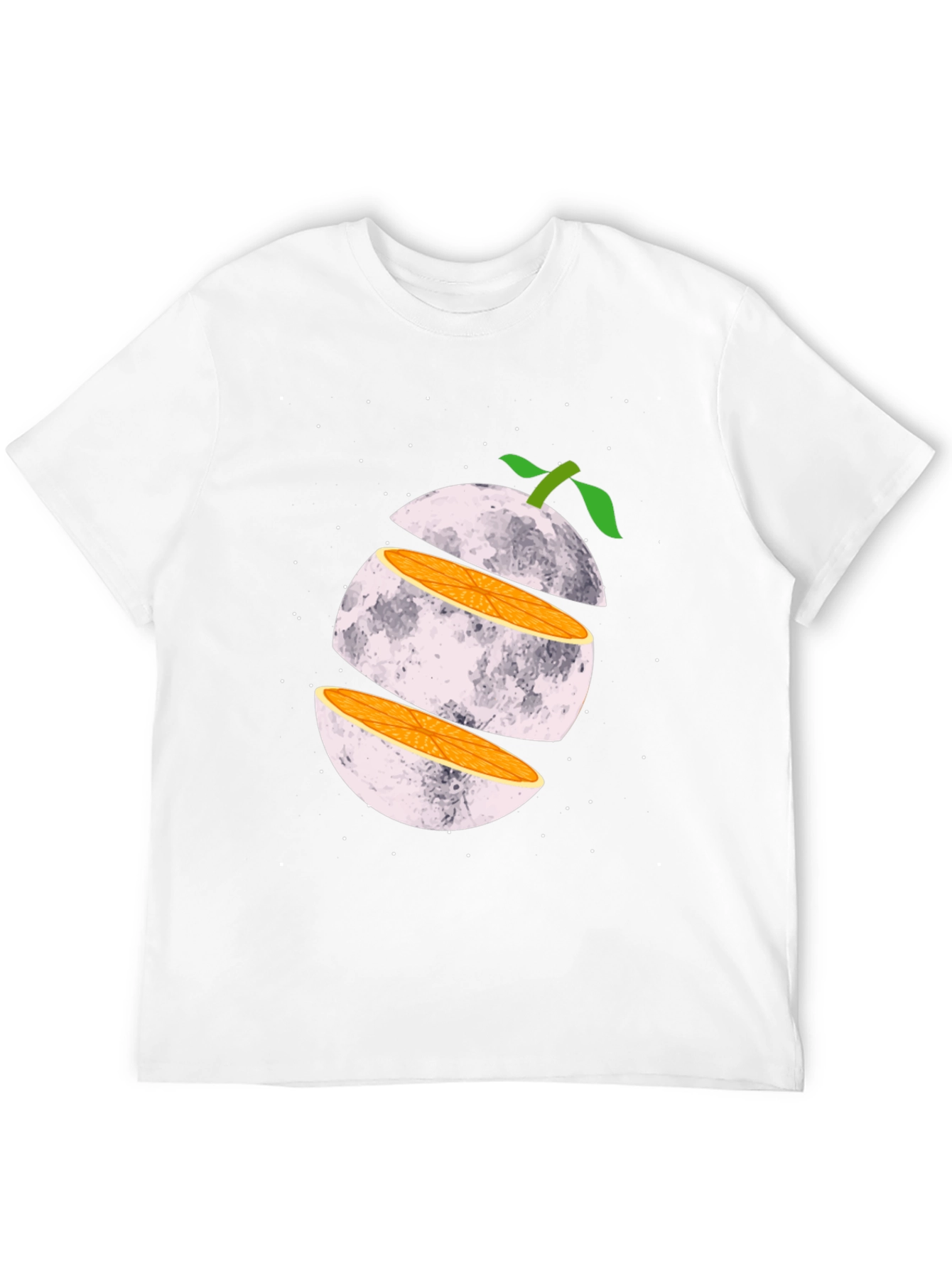 Sliced Moon Graphic Tee - Unique Space Design