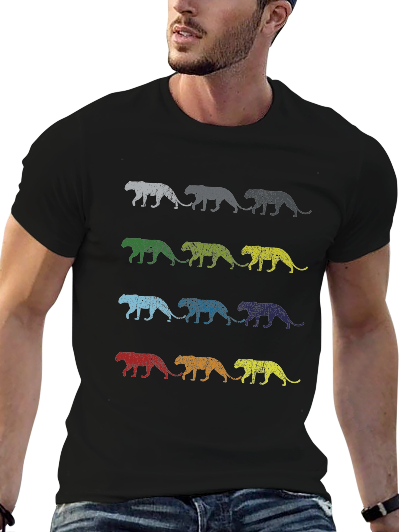 Retro Style Jaguar Graphic T-Shirt