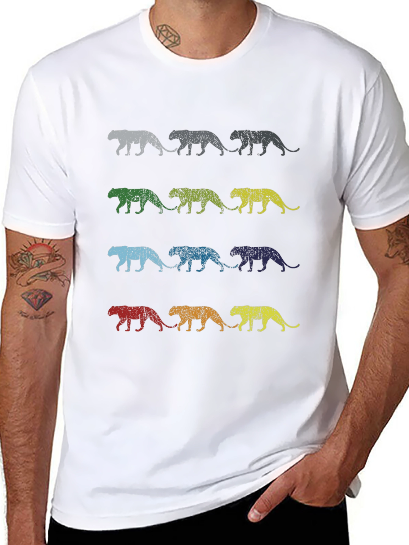 Retro Style Jaguar Graphic T-Shirt