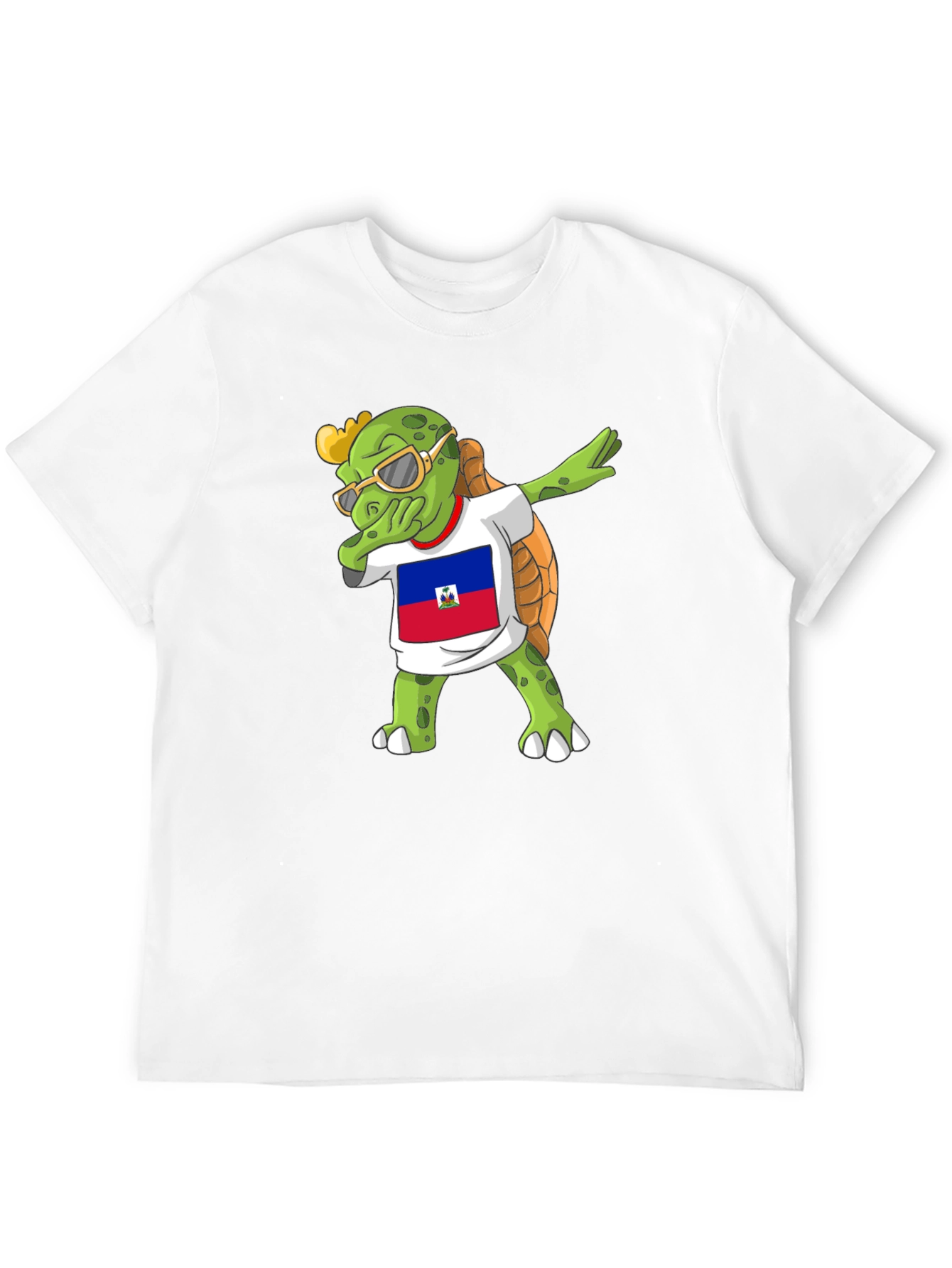 Dabbing Turtle Haiti Flag T-Shirt
