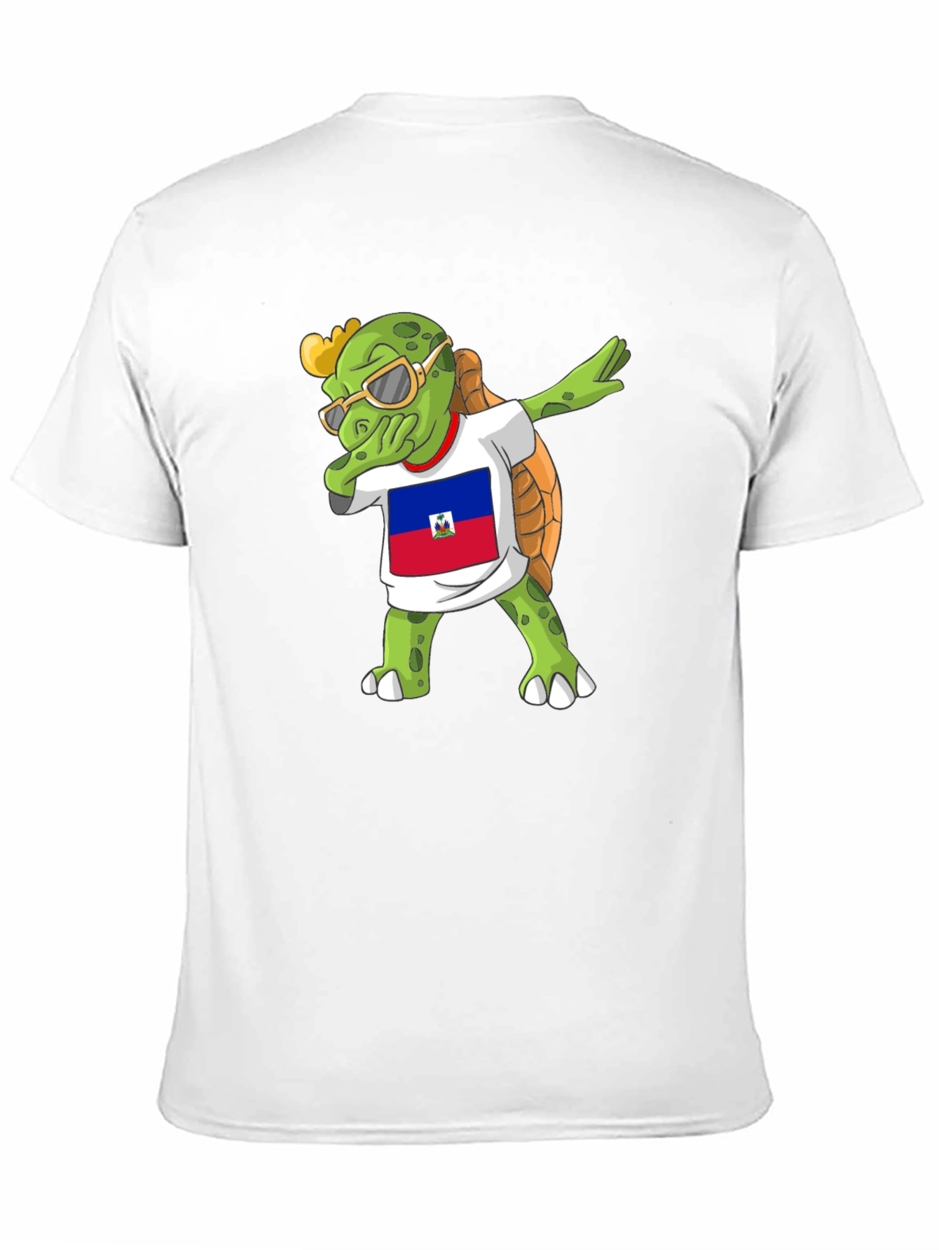 Dabbing Turtle Haiti Flag T-Shirt