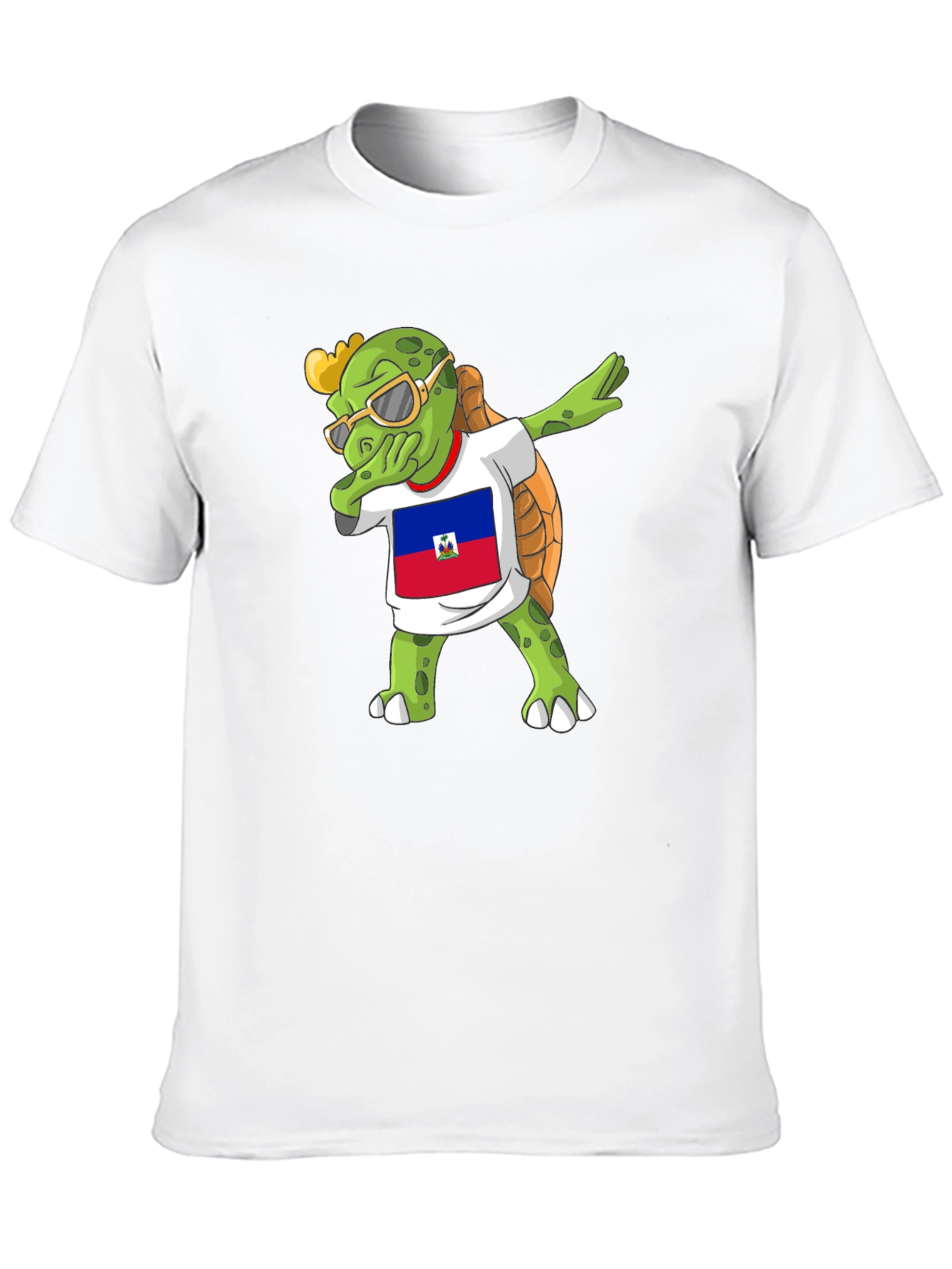 Dabbing Turtle Haiti Flag T-Shirt