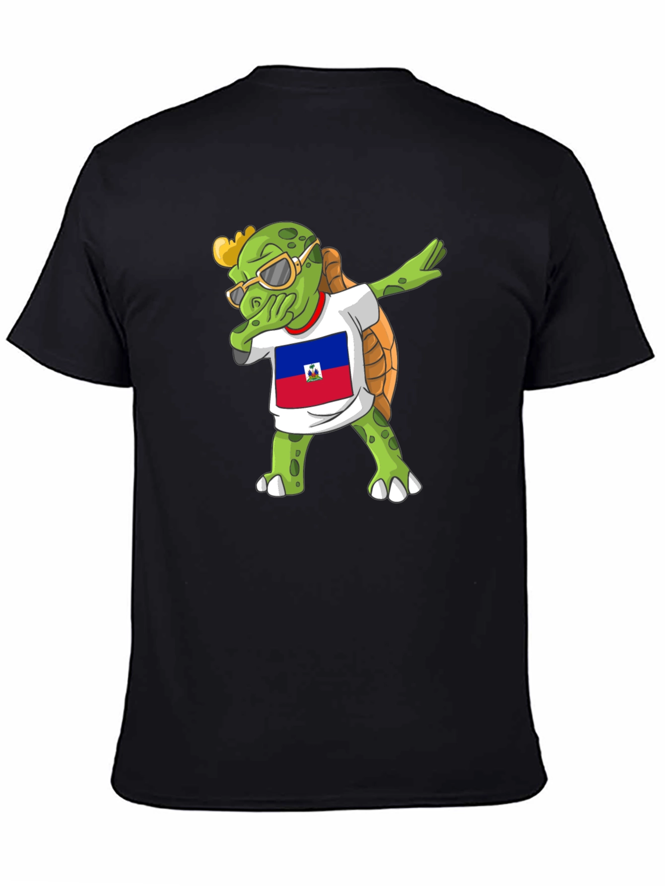 Dabbing Turtle Haiti Flag T-Shirt