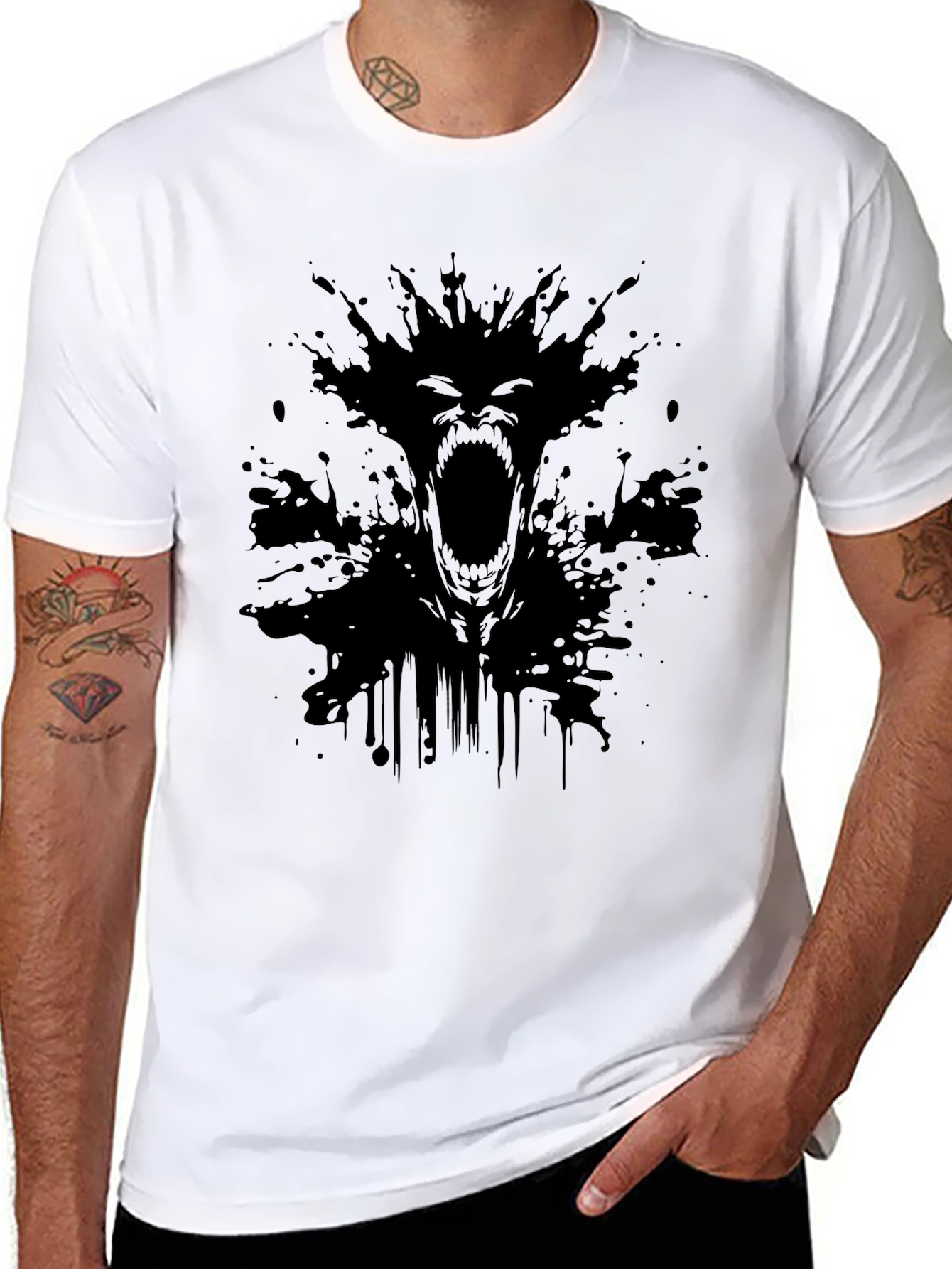 Screaming Horror Graphic Black T-Shirt