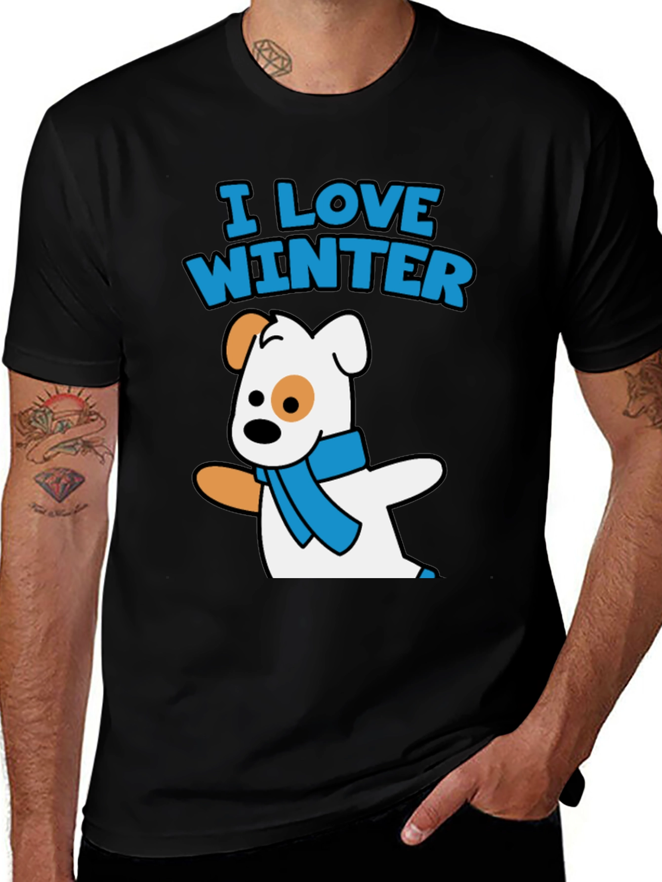 I Love Winter Dog Graphic Tee