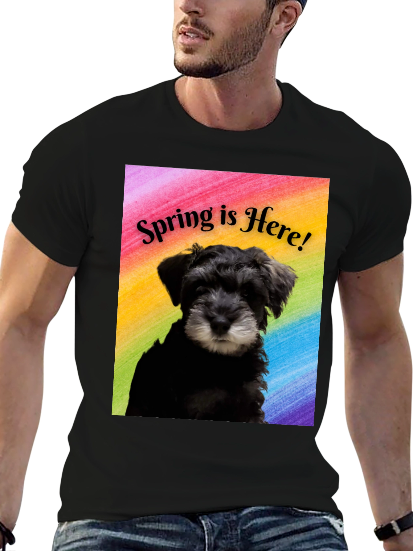 Spring Schnauzer T-Shirt - Perfect for Dog Lovers!