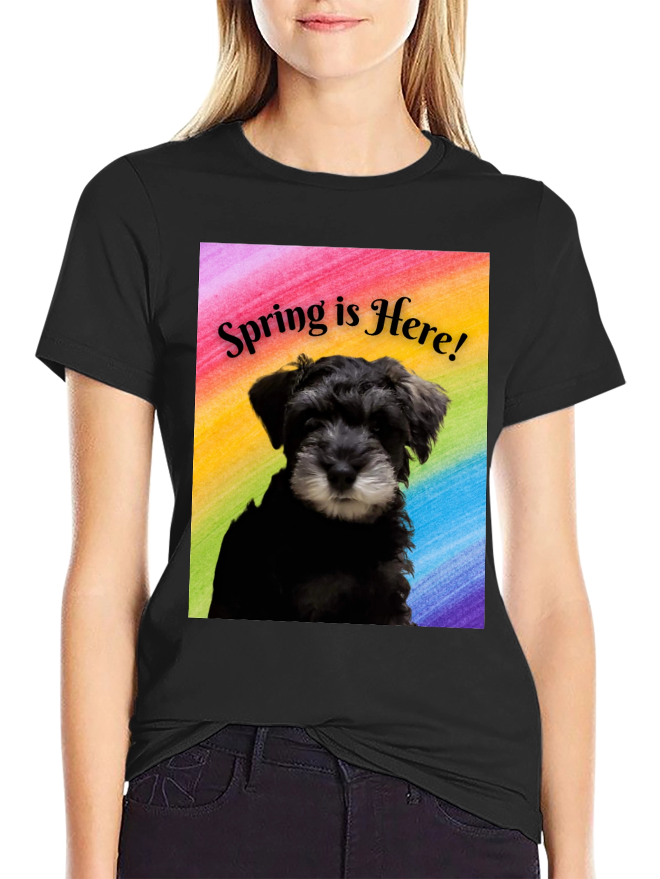 Spring Schnauzer T-Shirt - Perfect for Dog Lovers!